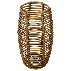 1950s Curved Rattan Basket Umbrella Stand by Franco Albini for Vittorio Bonacina