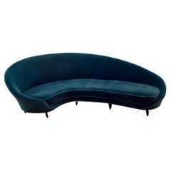 Vintage 1950s Curved Sofa