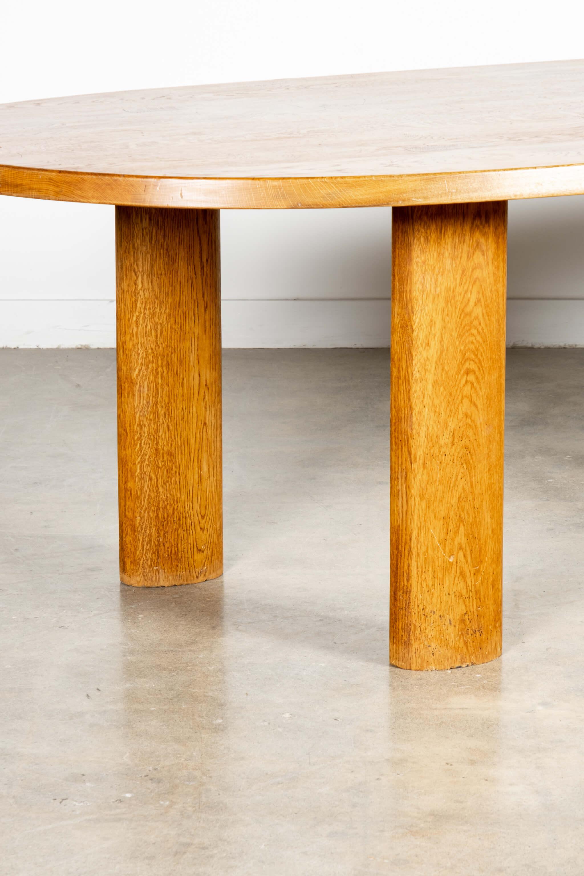 1950s Curved Wood Dining Table in the manner of Charlotte Perriand In Good Condition For Sale In Toronto, CA
