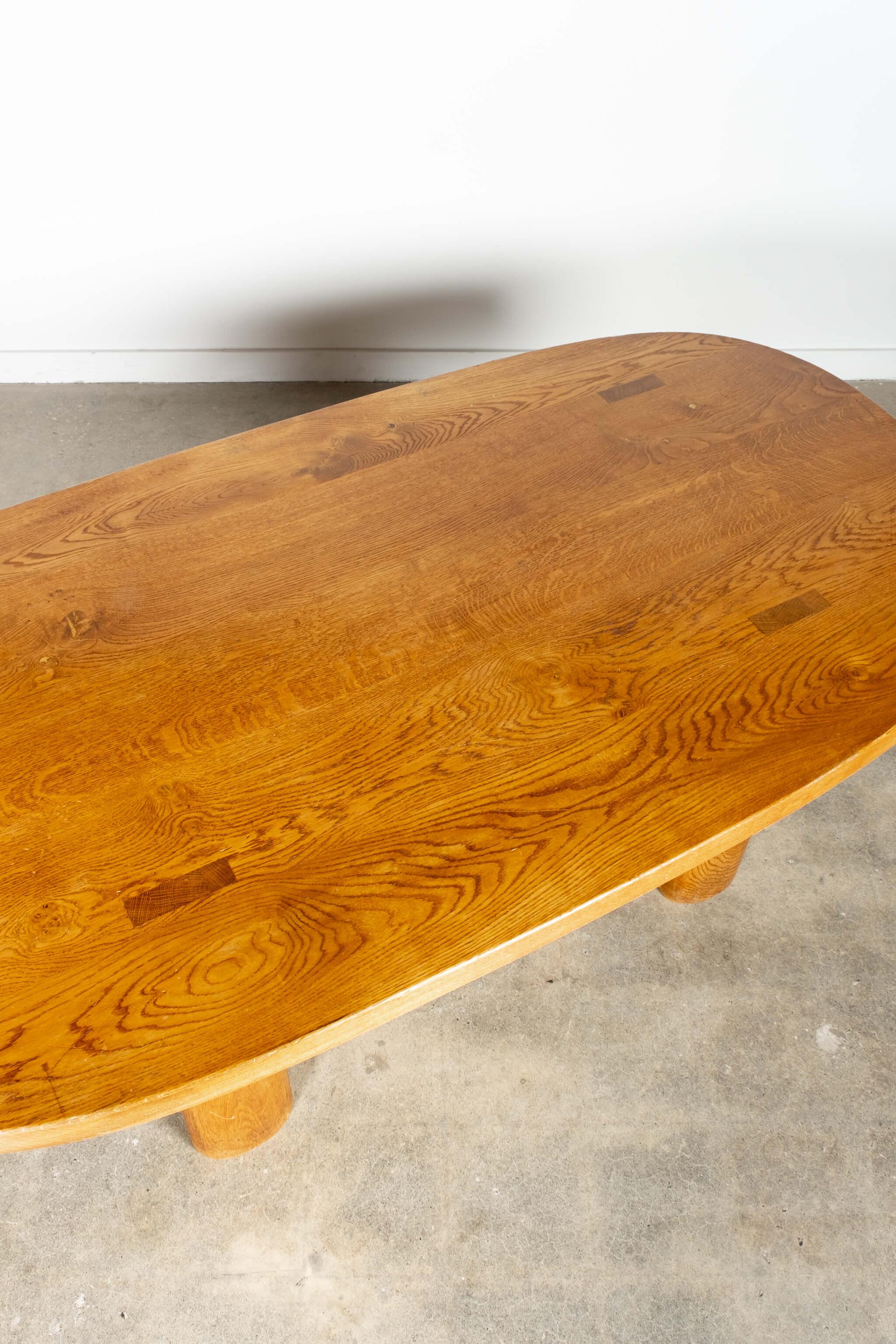 Mid-20th Century 1950s Curved Wood Dining Table in the manner of Charlotte Perriand For Sale