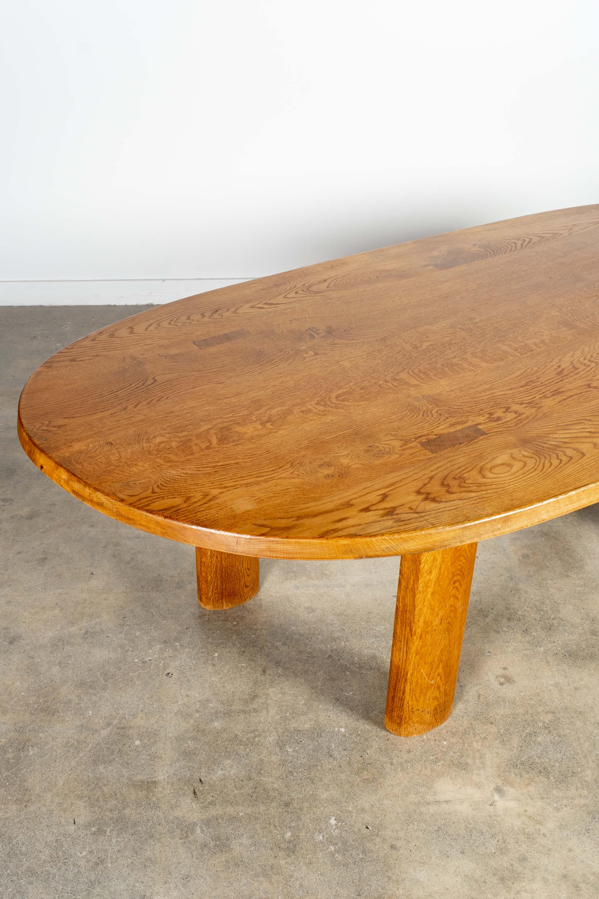 1950s Curved Wood Dining Table in the manner of Charlotte Perriand For Sale 1