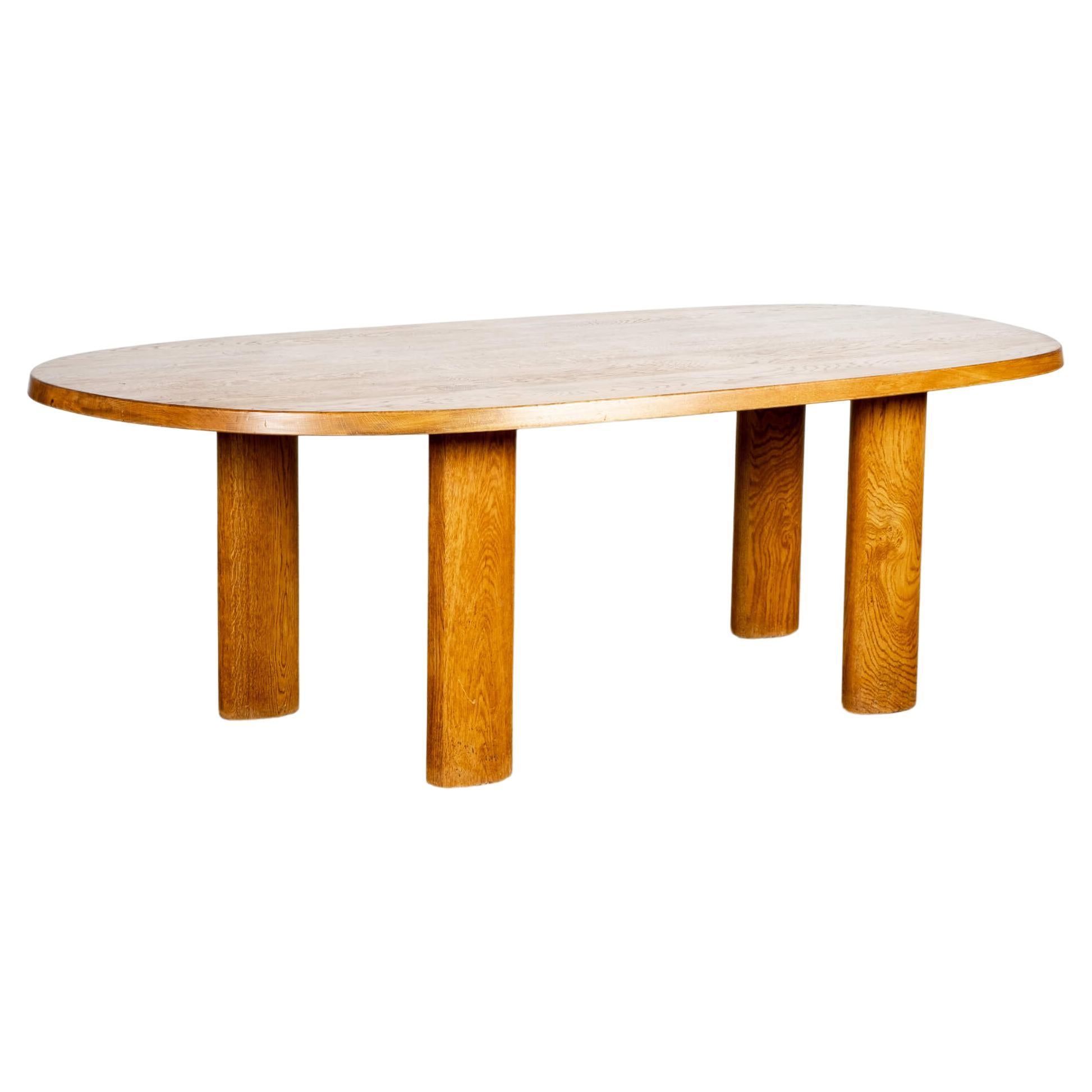 1950s Curved Wood Dining Table in the manner of Charlotte Perriand For Sale