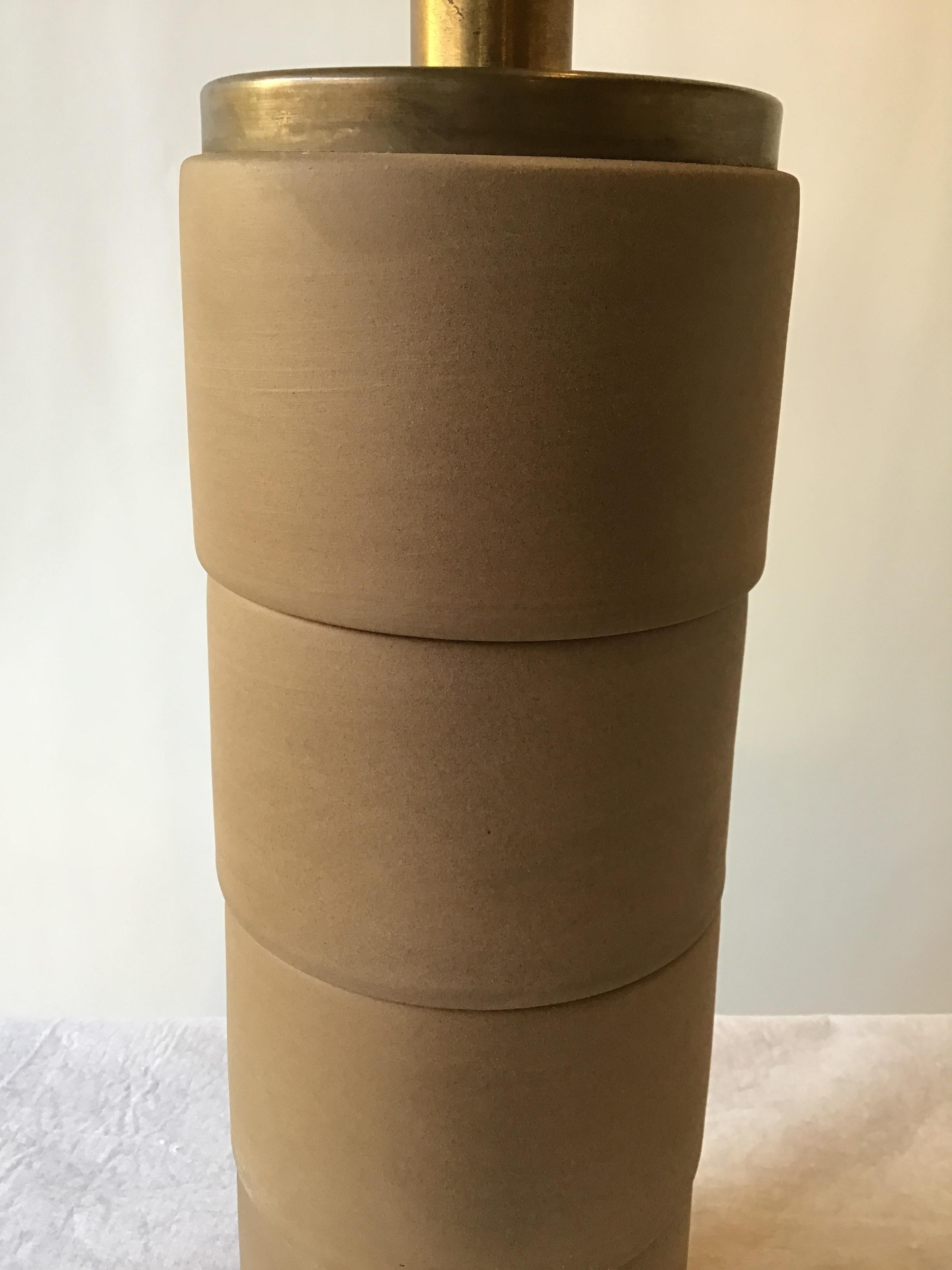 1950s Cylindrical Ceramic Lamp For Sale 1