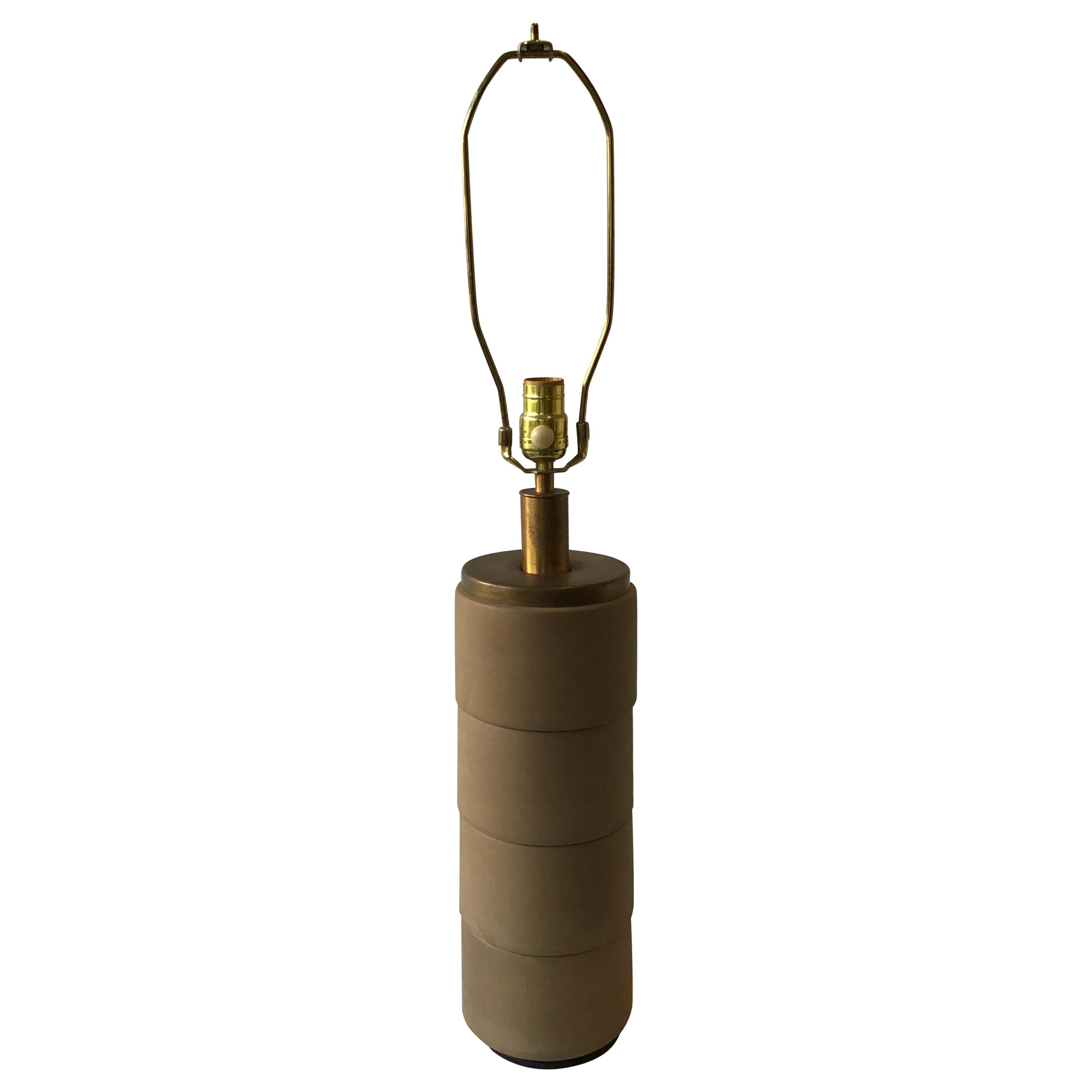 lampe en céramique cylindrique des années 1950 en vente