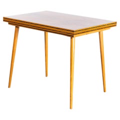 Table de salle à manger rectangulaire à rallonge tchèque des années 1950