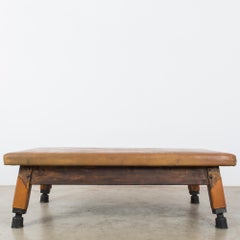 1950s Czech Fawn Leather Gym Horse