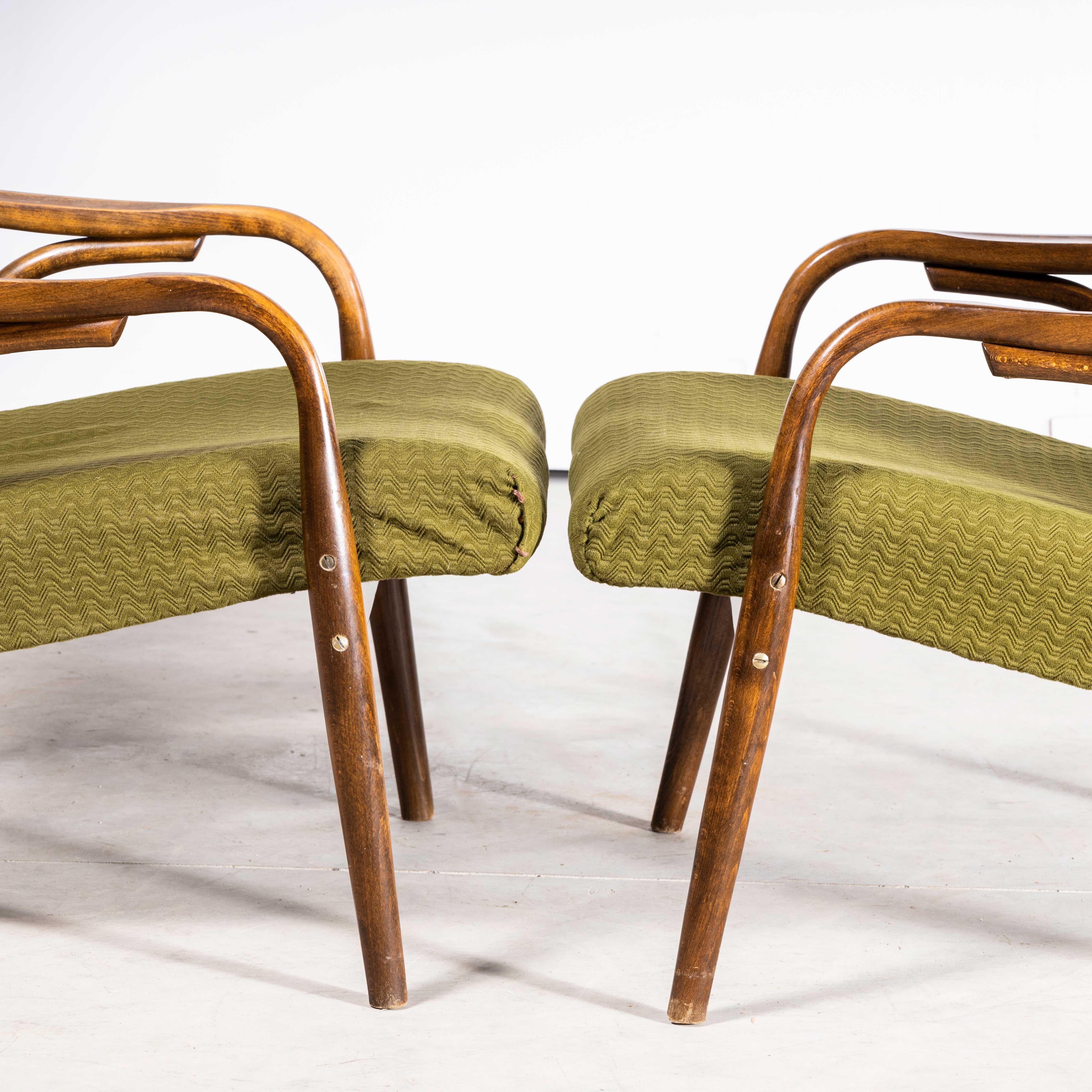 1950s Czech midcentury Original Armchairs – Pair In Olive Green
1950s Czech midcentury Original Armchairs – Pair In Olive Green. Sourced direct in the Czech republic this is one of Tons most elegant designs. We carefully select very original