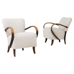 1950s Czech Pair Of Cocktail Upholstered Armchair H-237 By J. H.