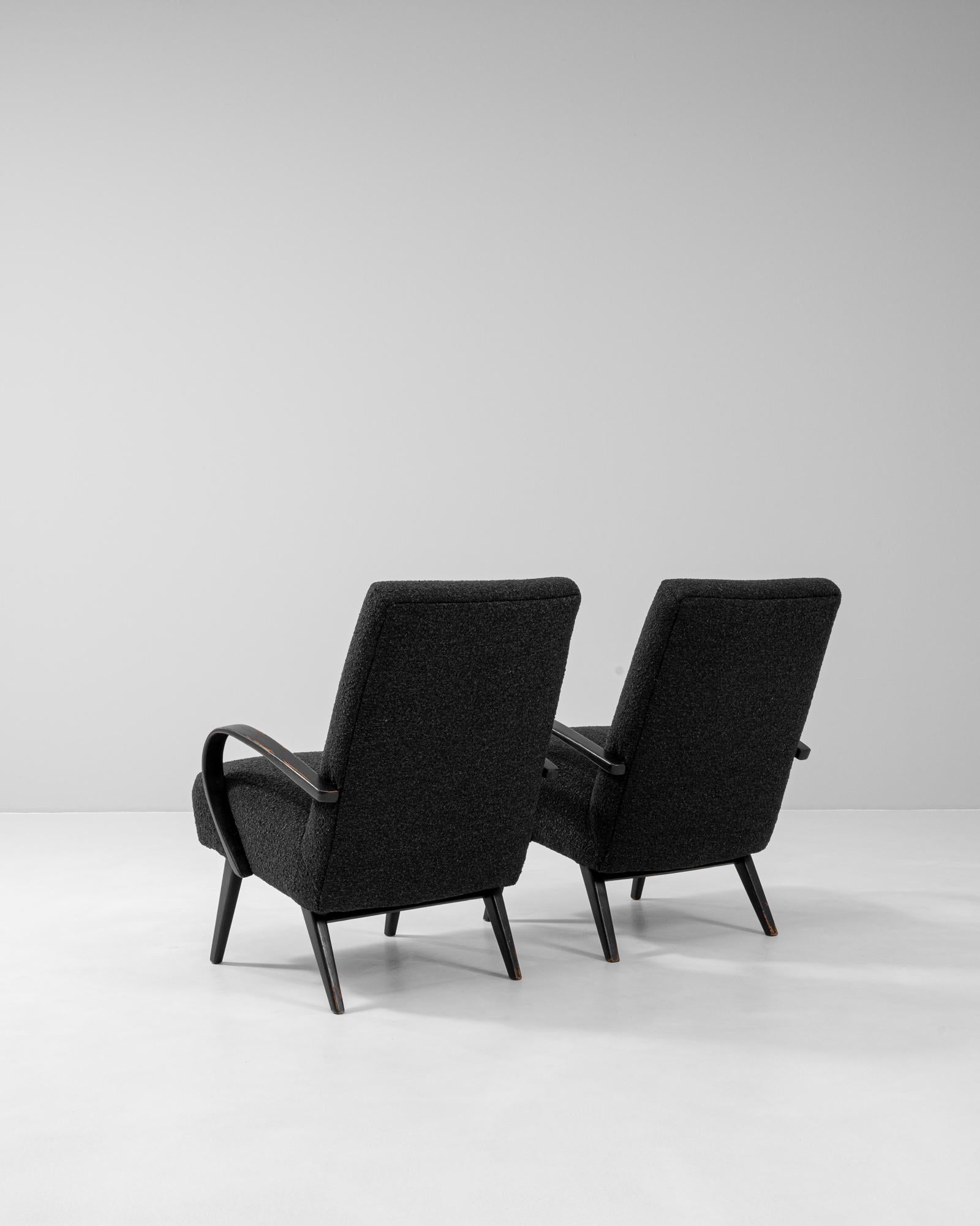 1950s Czech Pair Of Upholstered Armchairs By J. Halabala For Sale 5