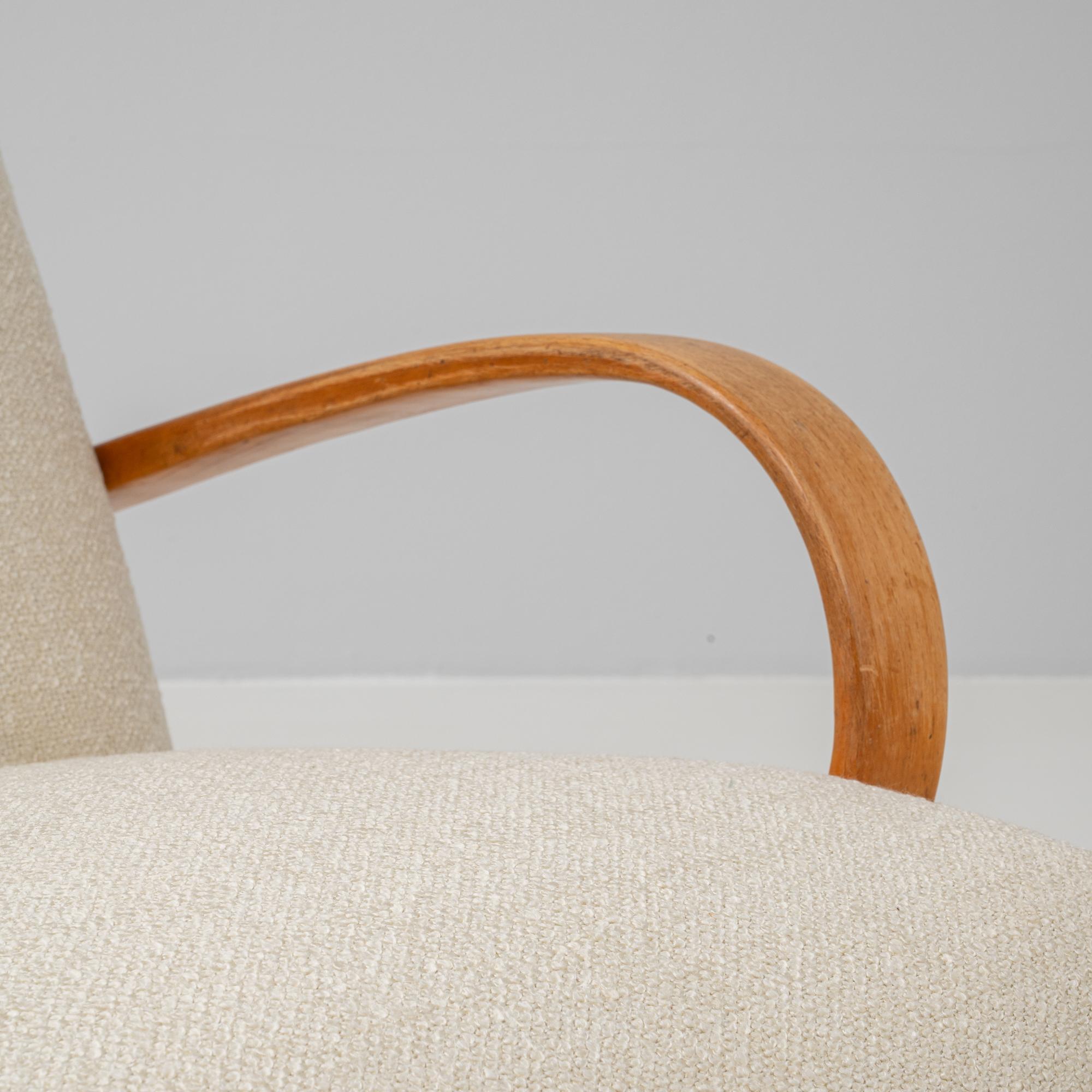 1950s Czech Pair Of Upholstered Armchairs By J. Halabala For Sale 7