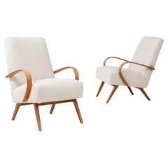 1950s Czech Pair Of Upholstered Armchairs By J. Halabala