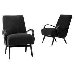 1950s Czech Pair Of Upholstered Armchairs By J. Halabala
