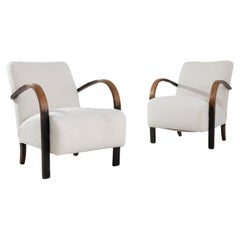 1950s Czech Sculptural Armchairs, a Pair