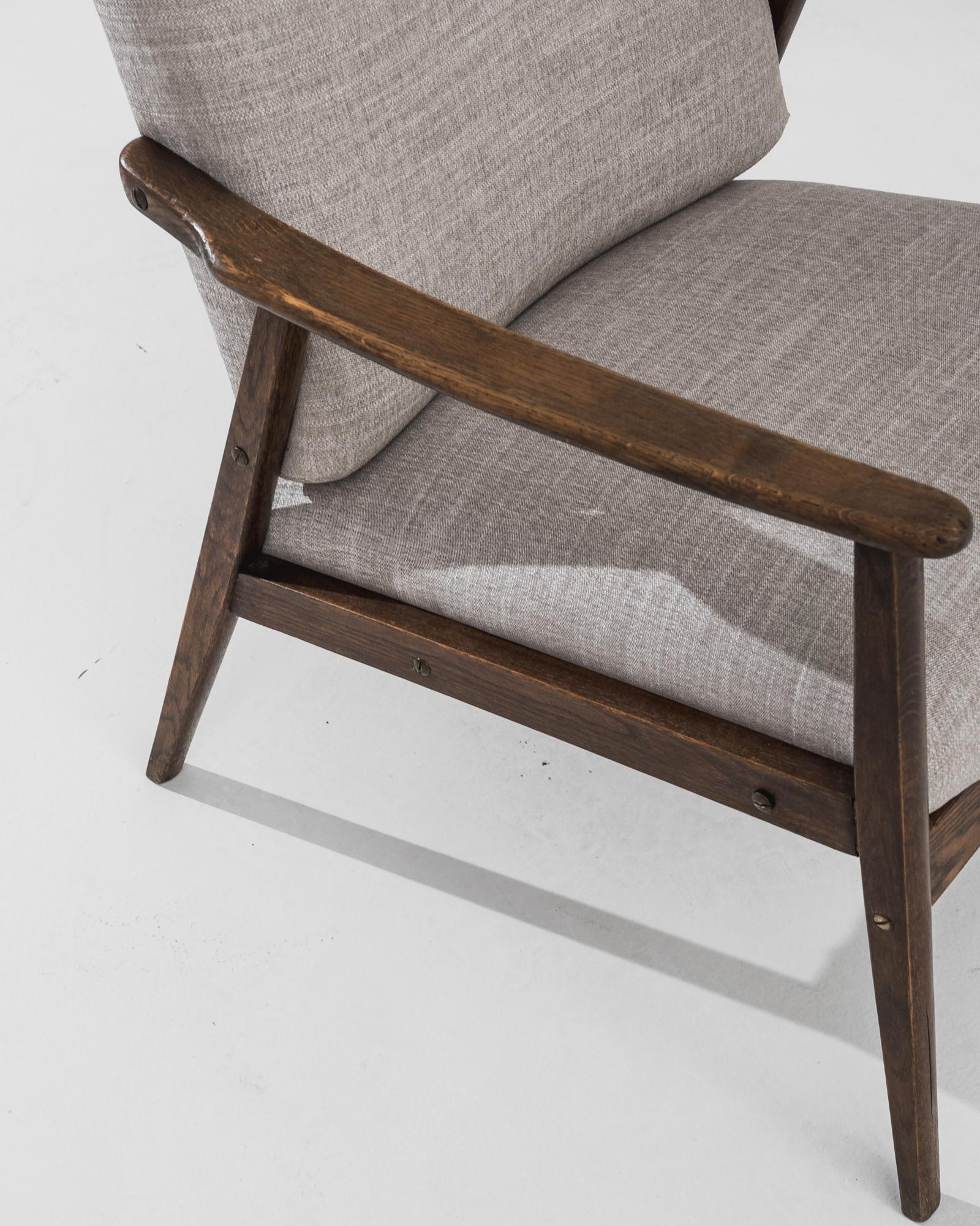 Mid-Century Modern 1950s Czech Upholstered Armchair For Sale