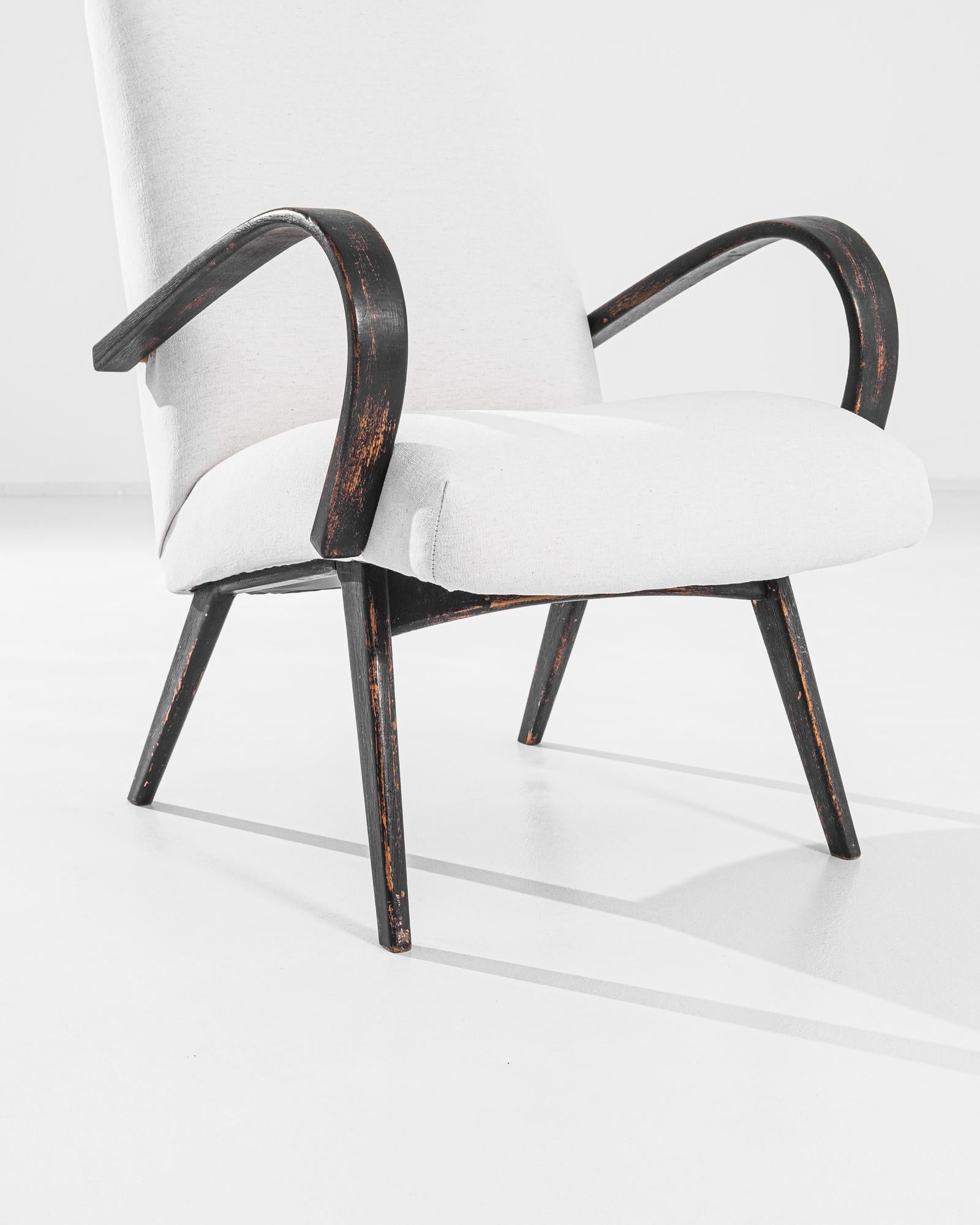 20th Century 1950s Czech Upholstered Armchair For Sale