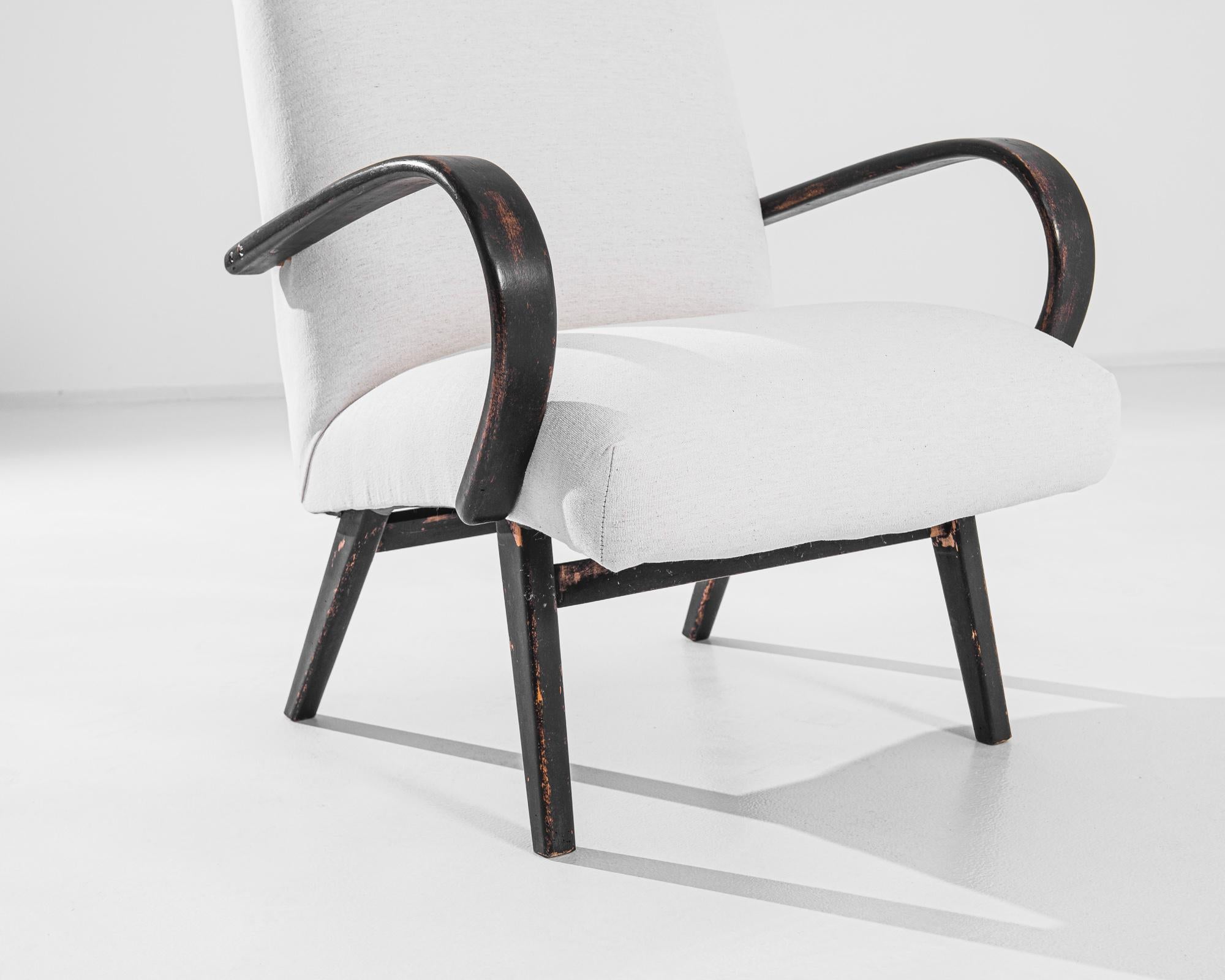 20th Century 1950s Czech Upholstered Armchair For Sale