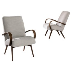 1950s Czech Upholstered Armchairs, a Pair