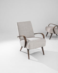 1950s Czech Upholstered Armchairs by J. Halabala, a Pair