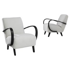 1950s Czech Upholstered Armchairs by J. Halabala, a Pair 1950s Czech Upholstered Armchairs by J. Halabala, a Pair