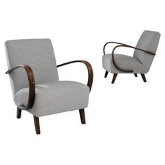 1950s Czech Upholstered Armchairs by J. Halabala, a Pair 1950s Czech Upholstered Armchairs by J. Halabala, a Pair