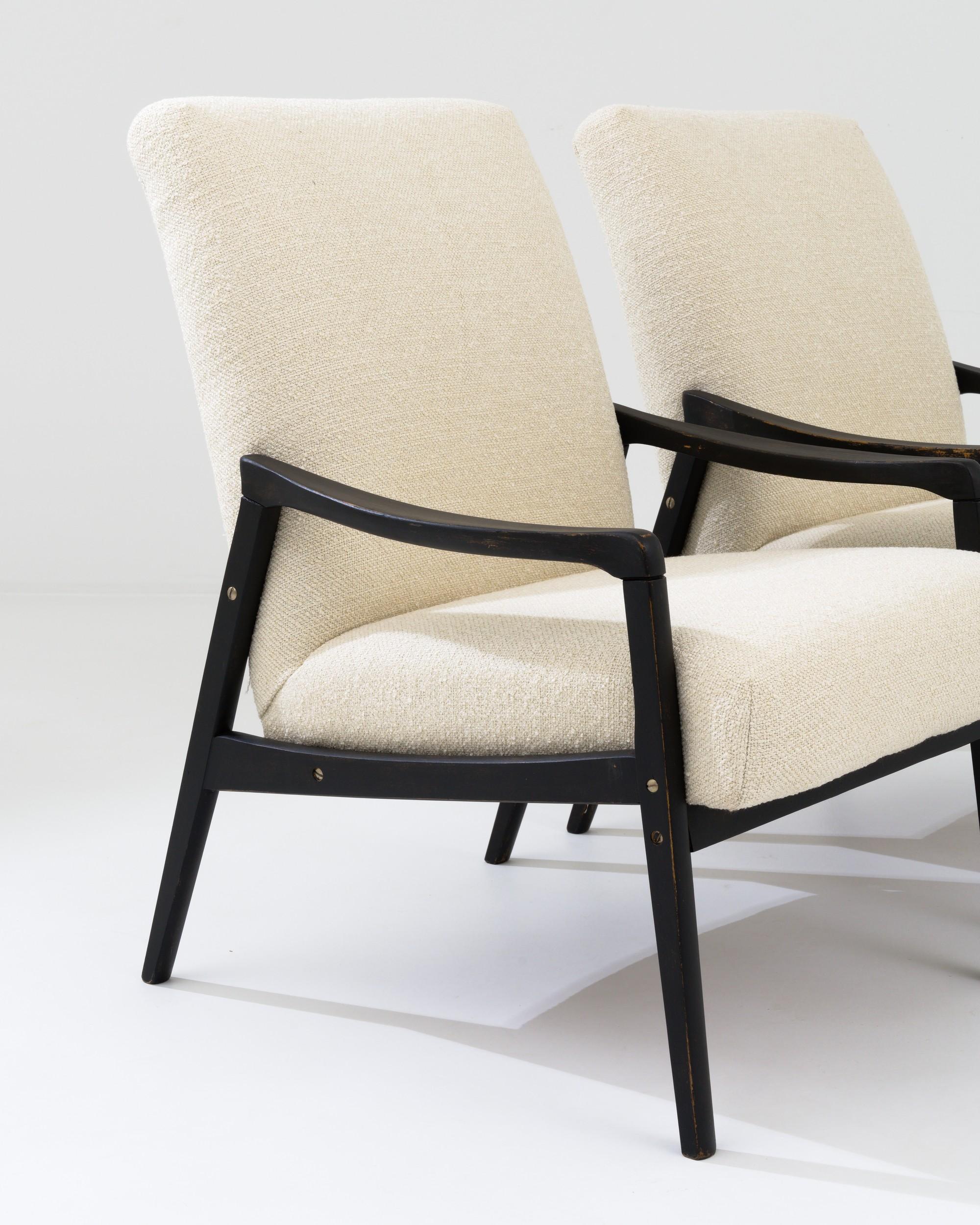 1950s Czech Upholstered Armchairs, Set of 2 For Sale 4