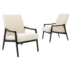 1950s Czech Upholstered Armchairs, Set of 2
