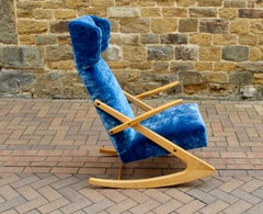 1950s Czech Wingback Rocking Chair Midcentury Vintage