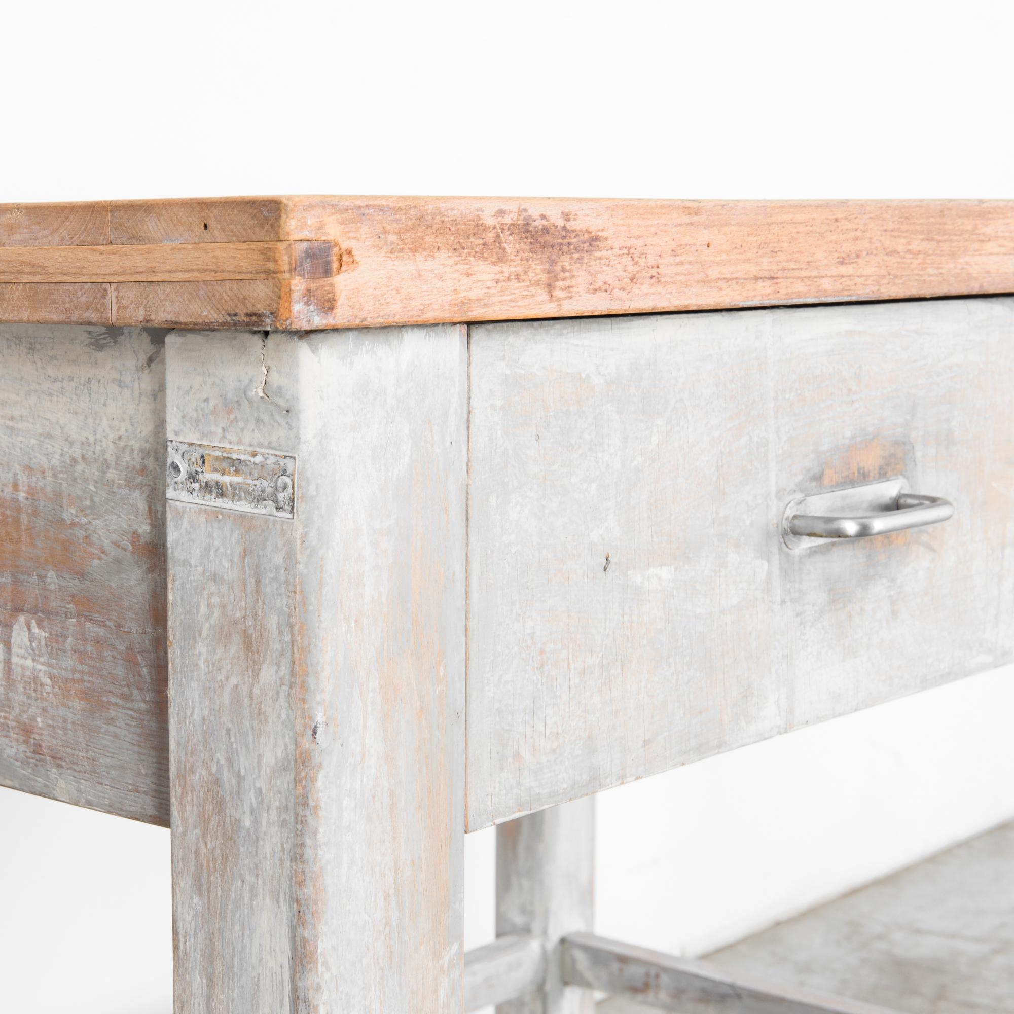 Metal 1950s Czech Wood Patinated Table