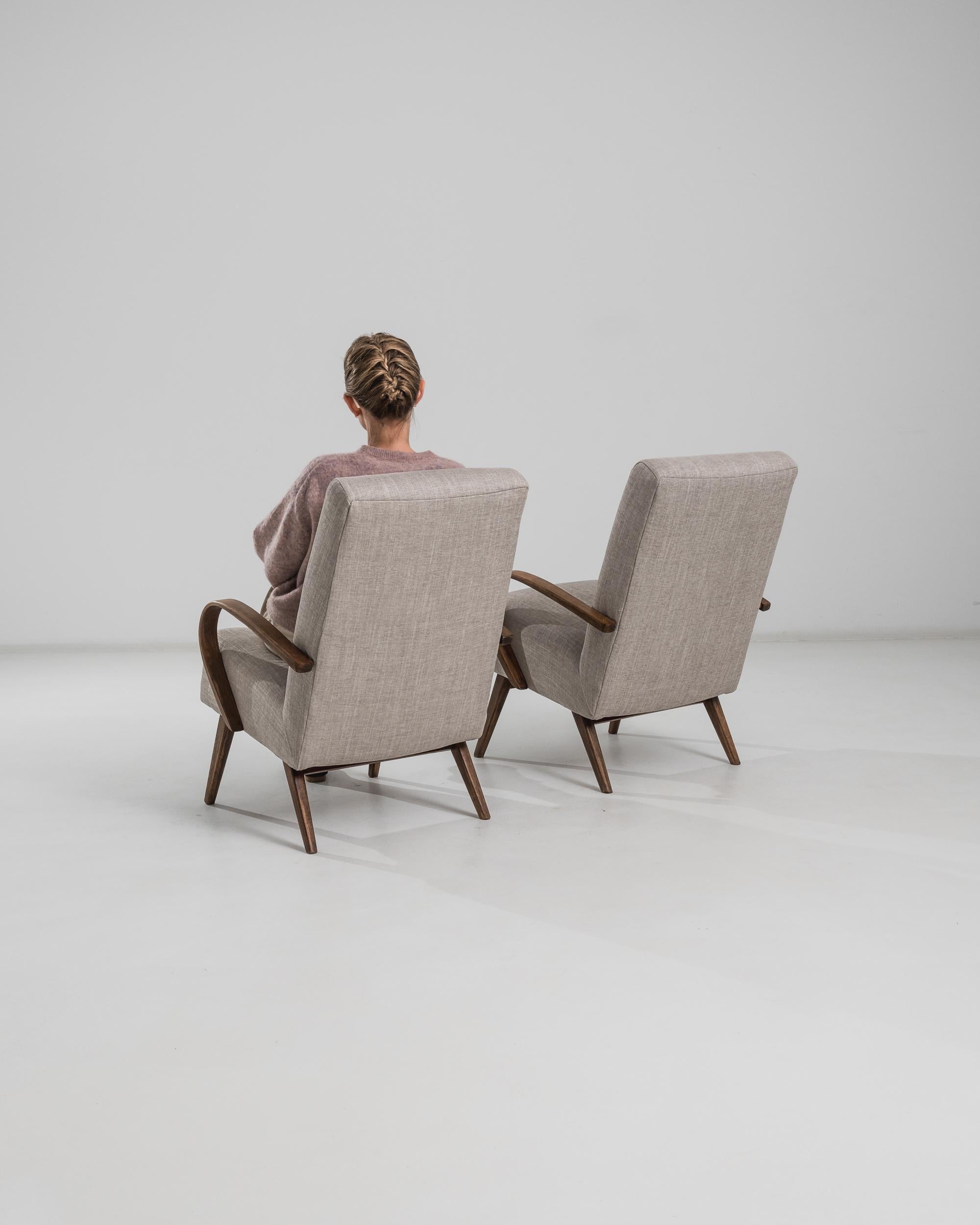 20th Century 1950s Czech Wooden Armchair by J. Halabala, a Pair For Sale