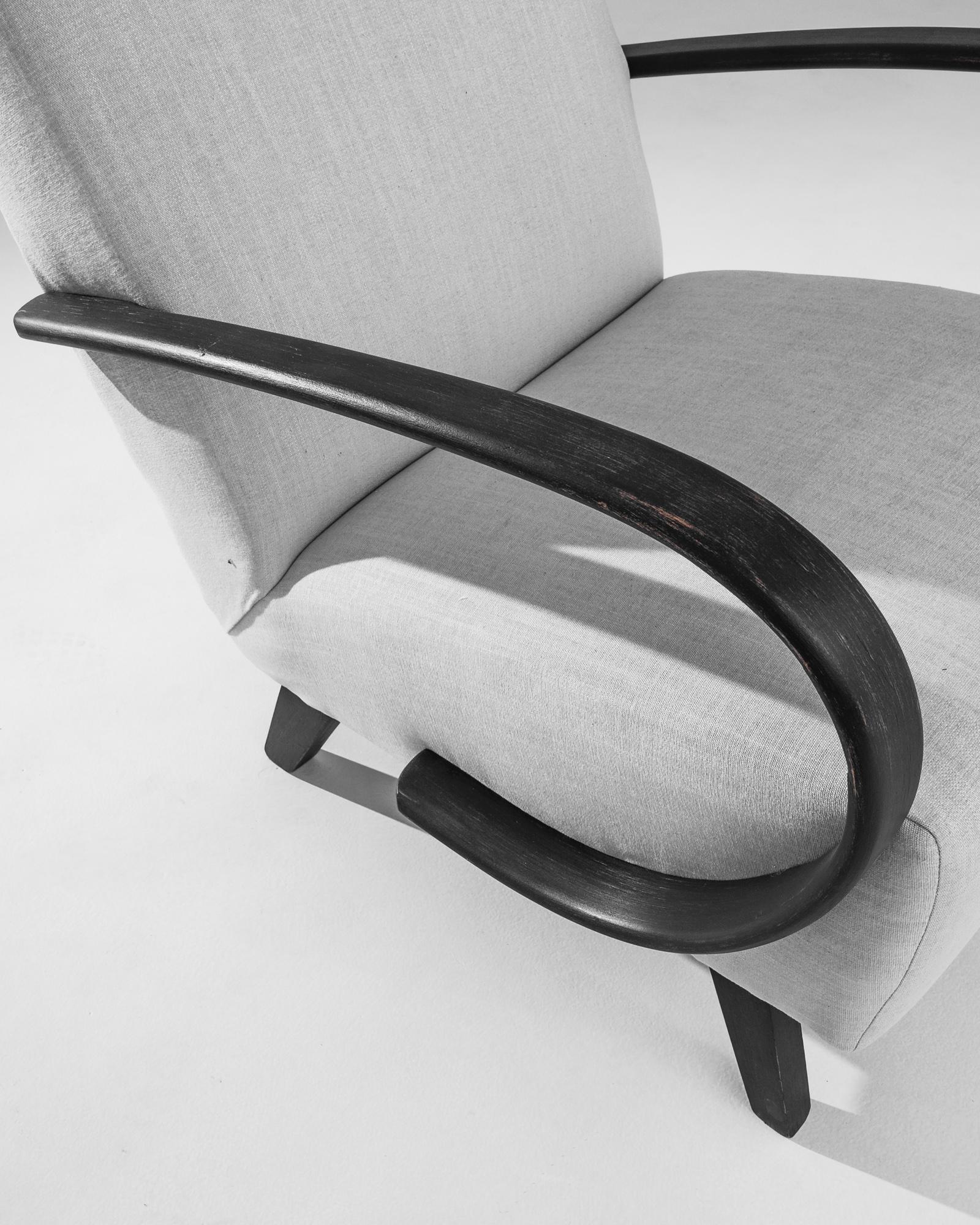 Mid-Century Modern 1950s Czech Wooden Armchair by J. Halabala For Sale