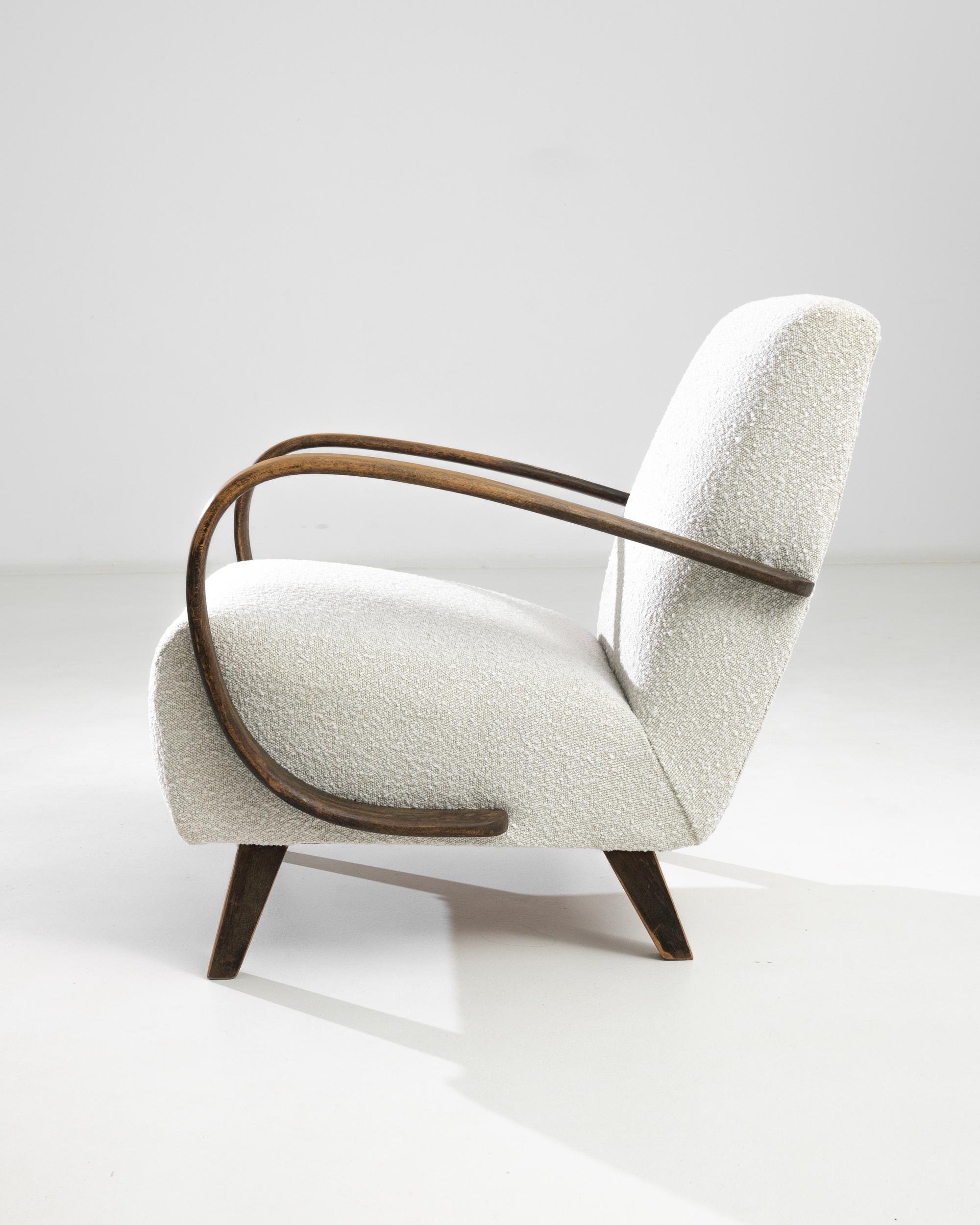 Mid-Century Modern 1950s Czech Wooden Armchair by J. Halabala For Sale