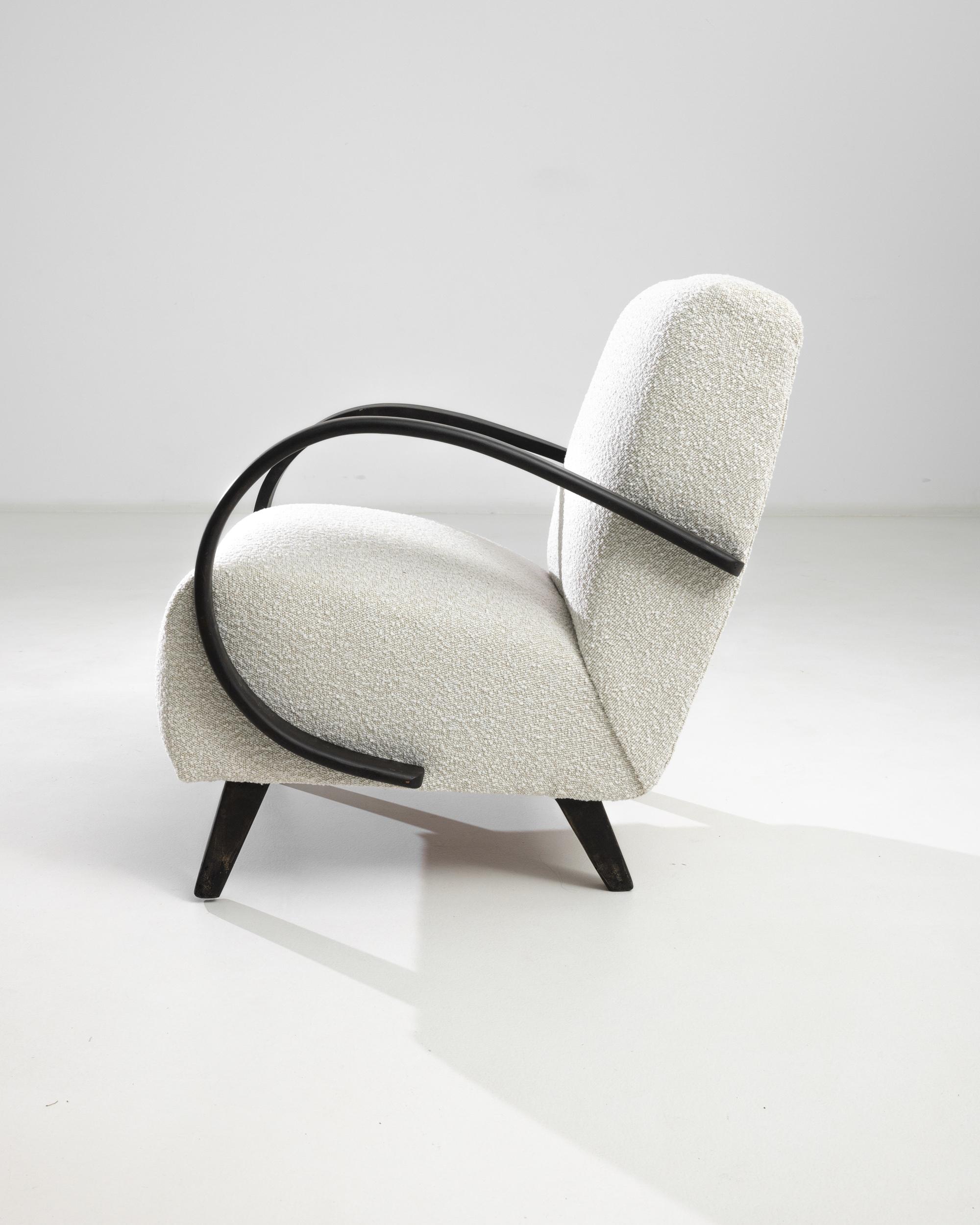 Mid-Century Modern 1950s Czech Wooden Armchair by J. Halabala For Sale