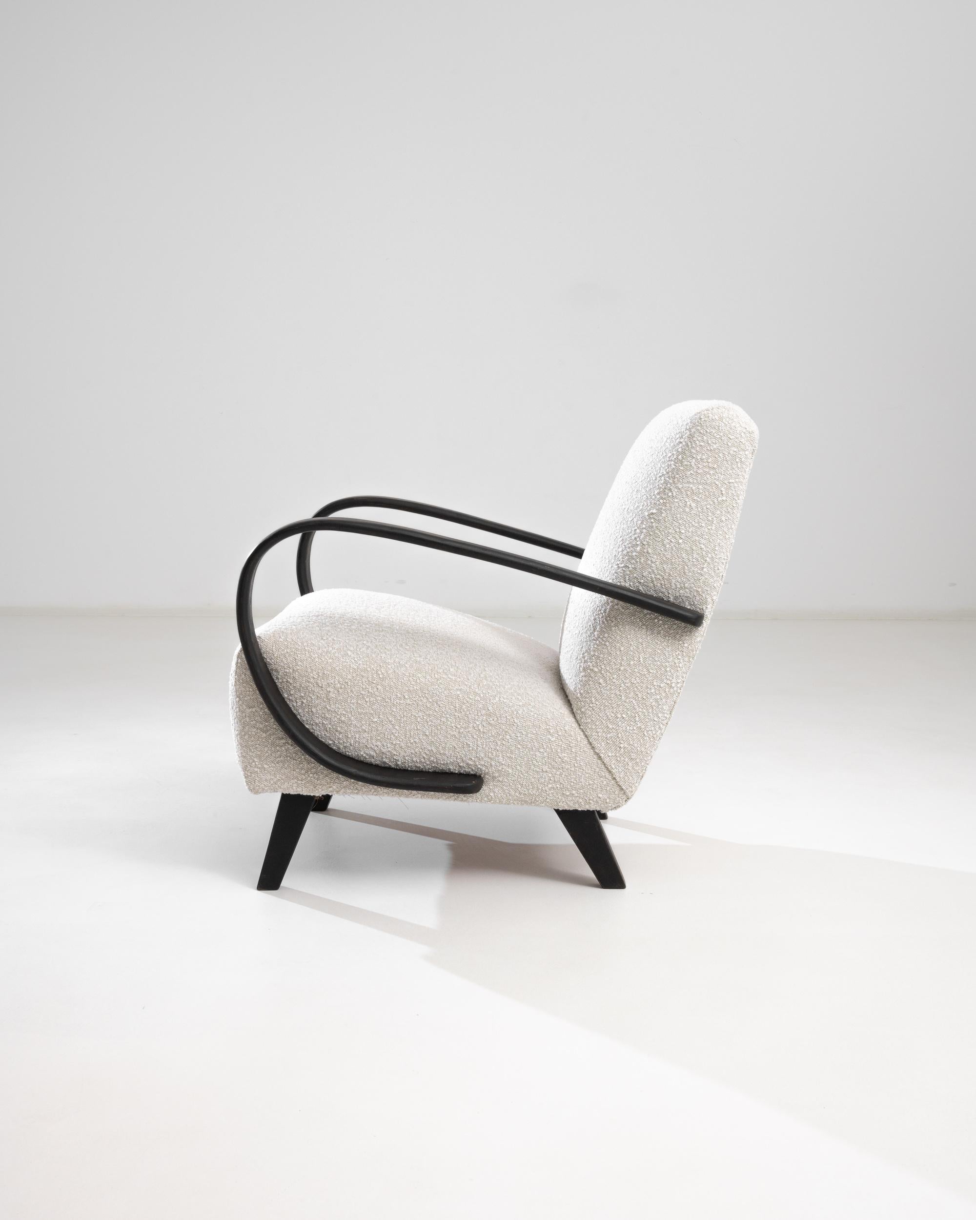 Mid-Century Modern 1950s Czech Wooden Armchair by J. Halabala For Sale