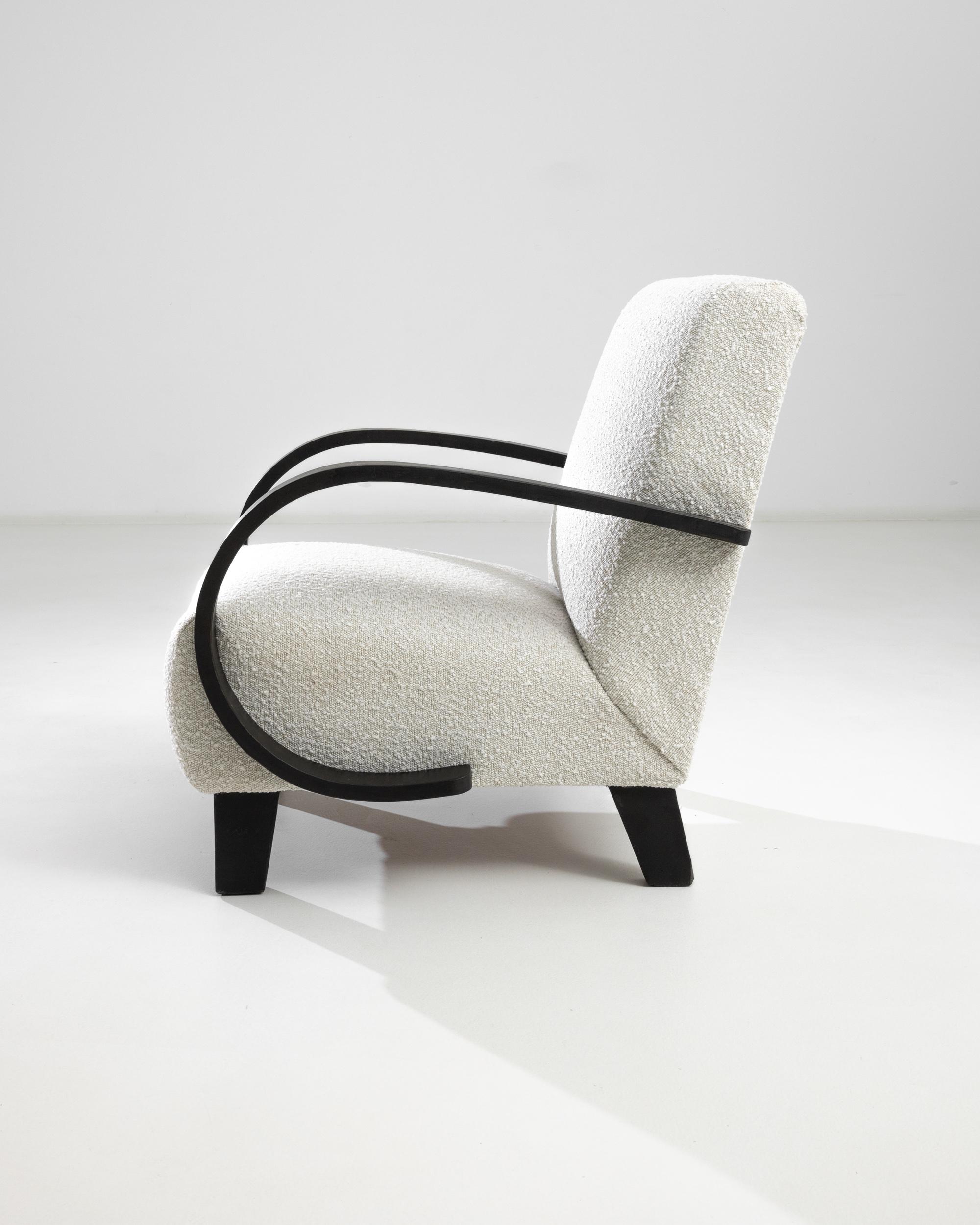 Mid-Century Modern 1950s Czech Wooden Armchair by J. Halabala For Sale