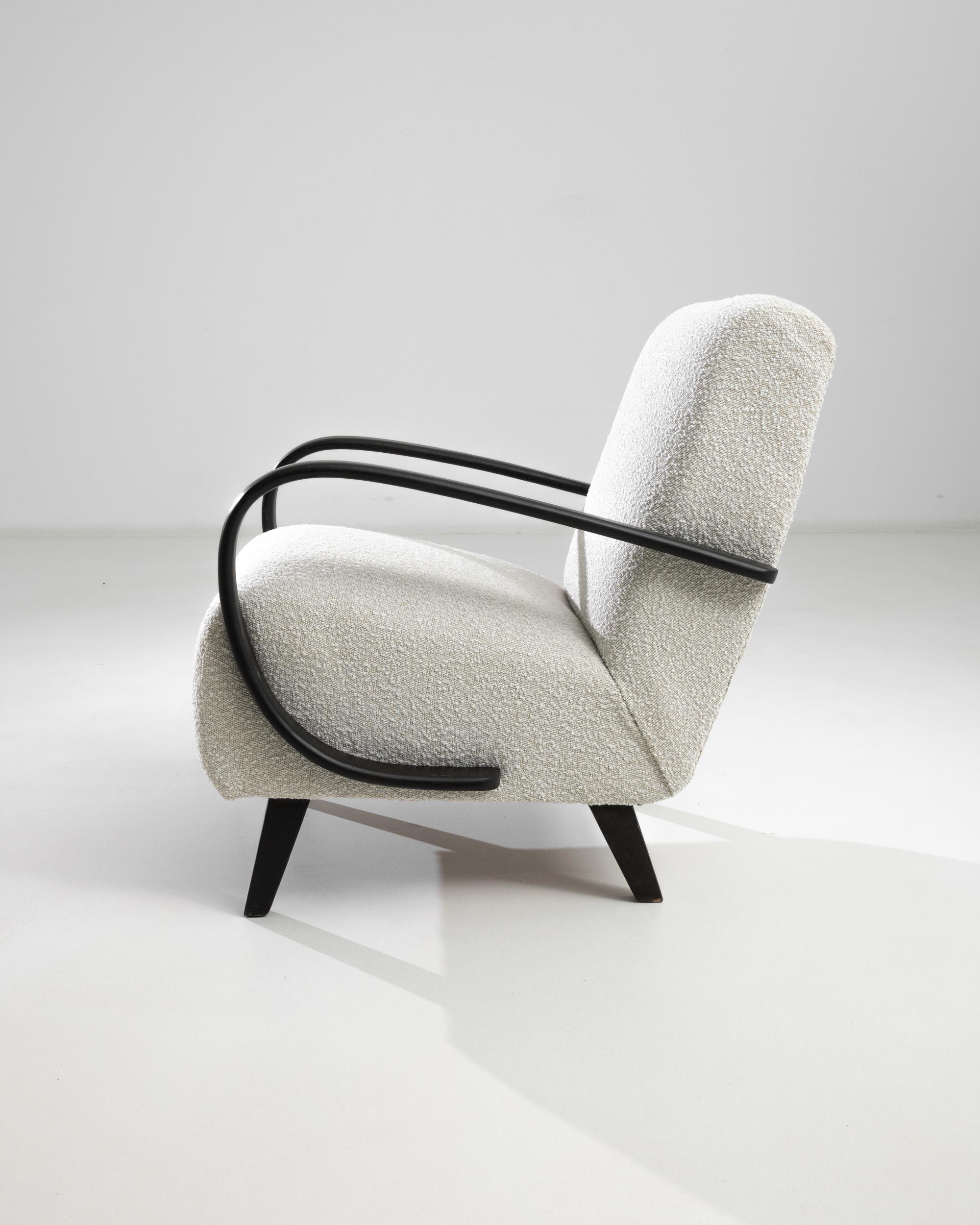 Mid-Century Modern 1950s Czech Wooden Armchair by J. Halabala For Sale