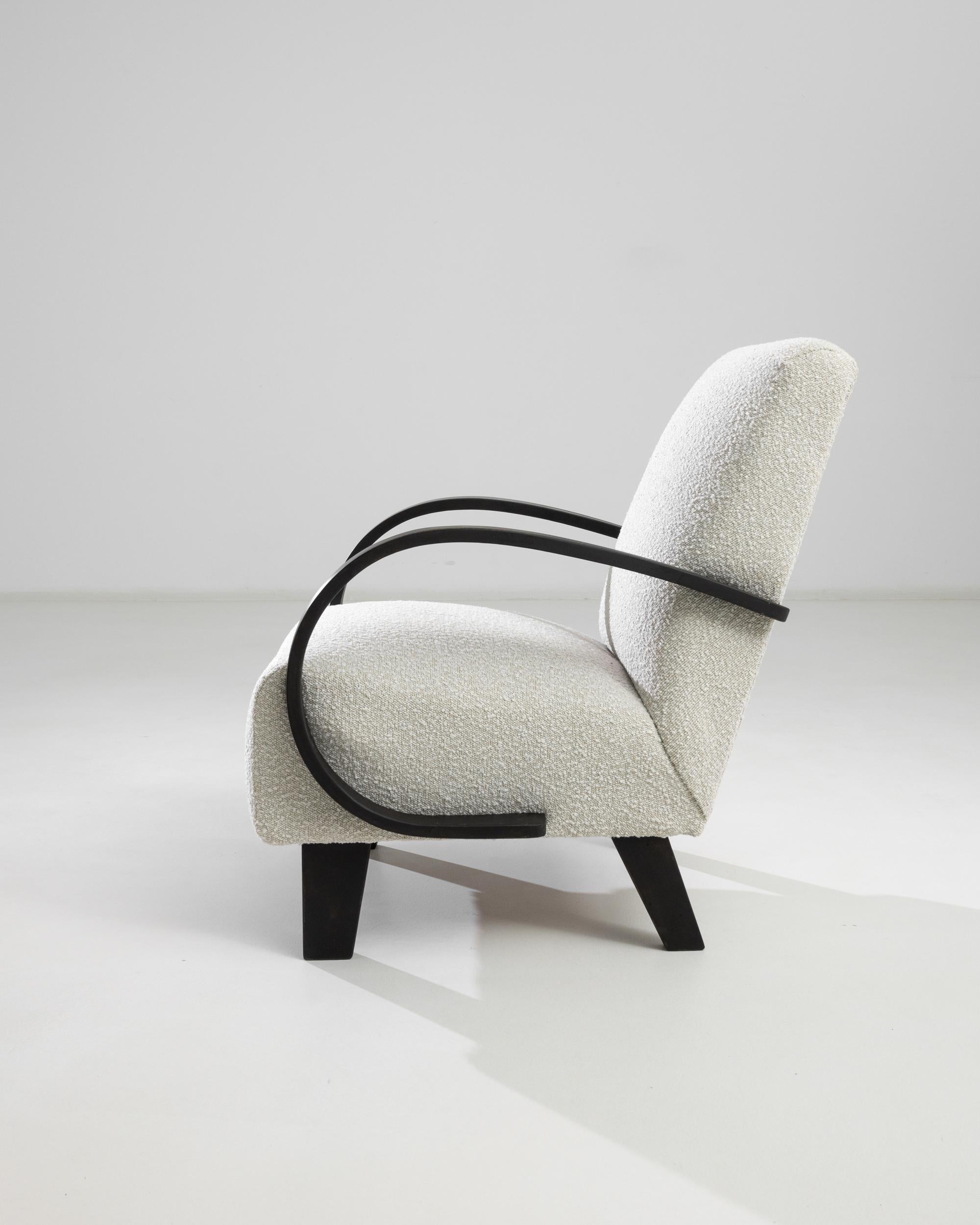 Mid-Century Modern 1950s Czech Wooden Armchair by J. Halabala For Sale