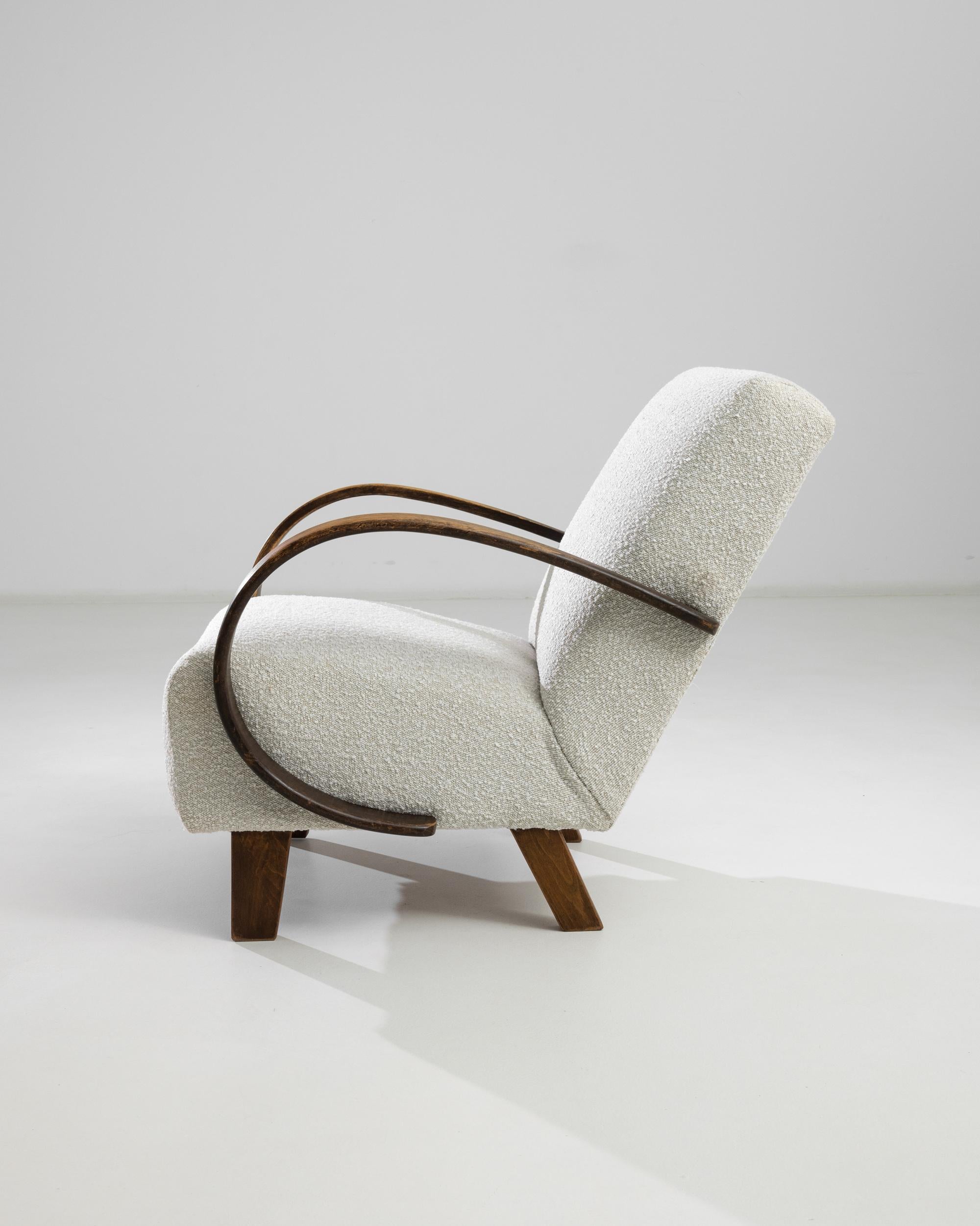 Mid-Century Modern 1950s Czech Wooden Armchair by J. Halabala For Sale