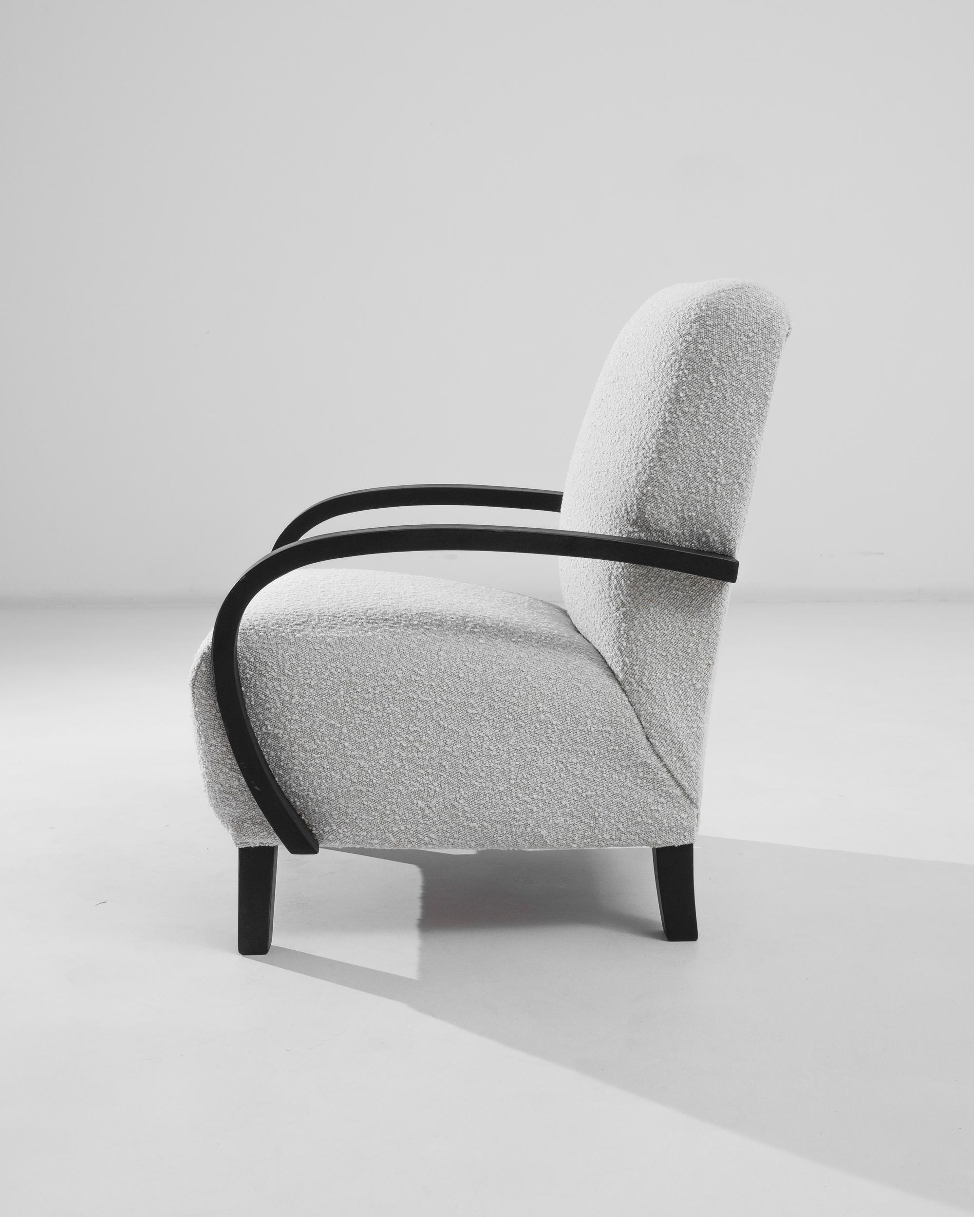 Mid-Century Modern 1950s Czech Wooden Armchair by J. Halabala For Sale