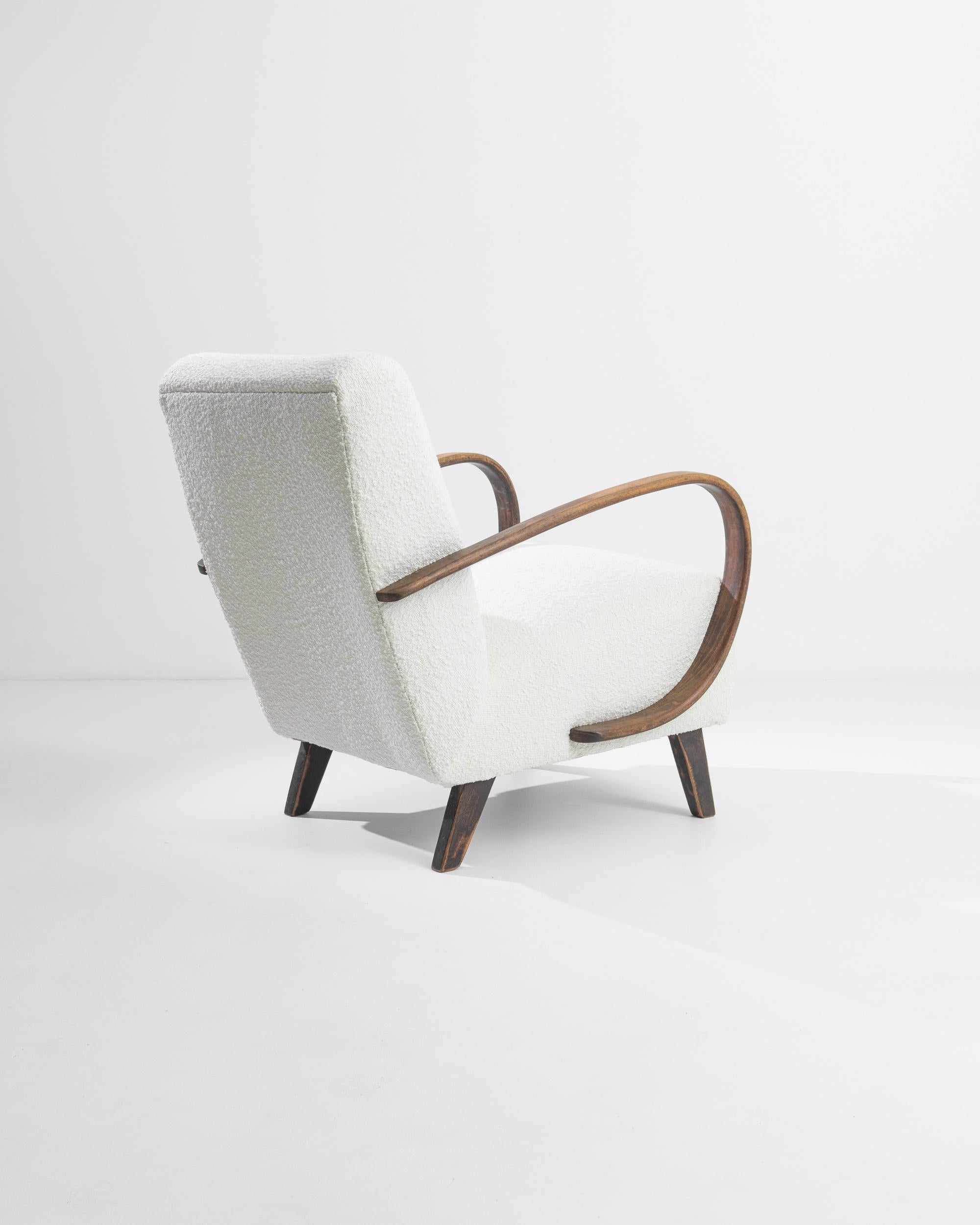 Mid-Century Modern 1950s Czech Wooden Armchair by J. Halabala