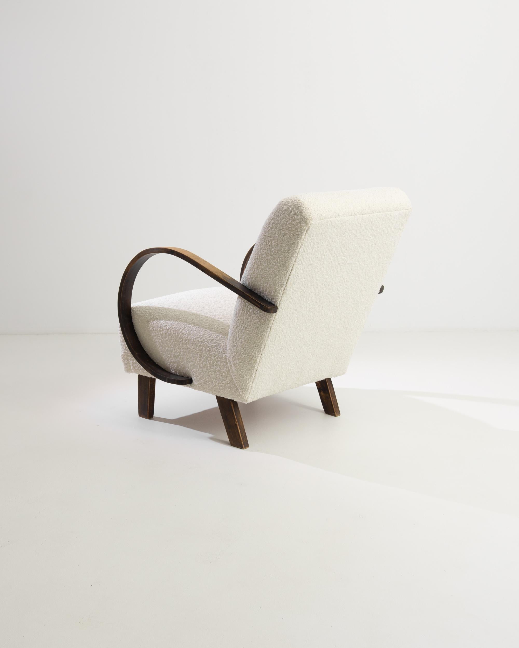 1950s Czech Wooden Armchair by J. Halabala In Good Condition In High Point, NC