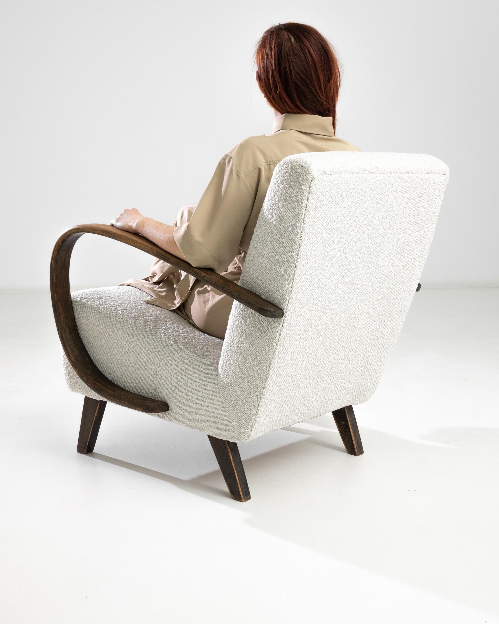 1950s Czech Wooden Armchair by J. Halabala In Good Condition For Sale In High Point, NC