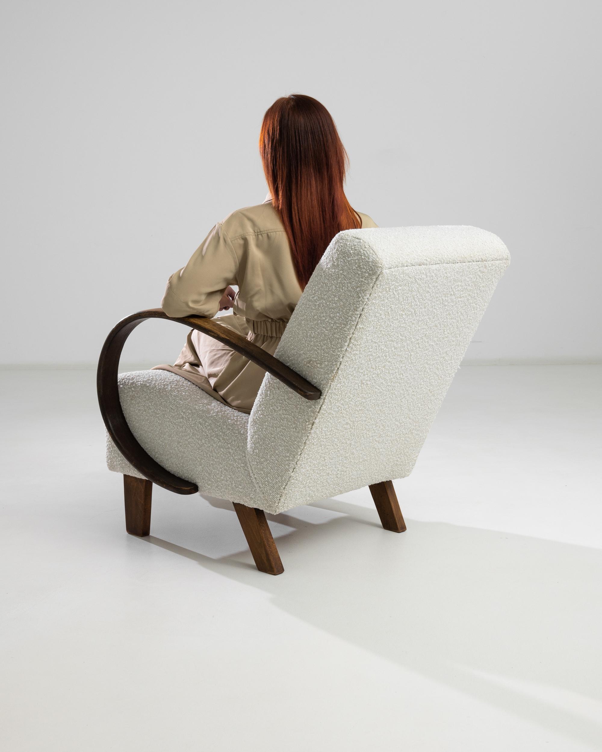 1950s Czech Wooden Armchair by J. Halabala In Good Condition For Sale In High Point, NC