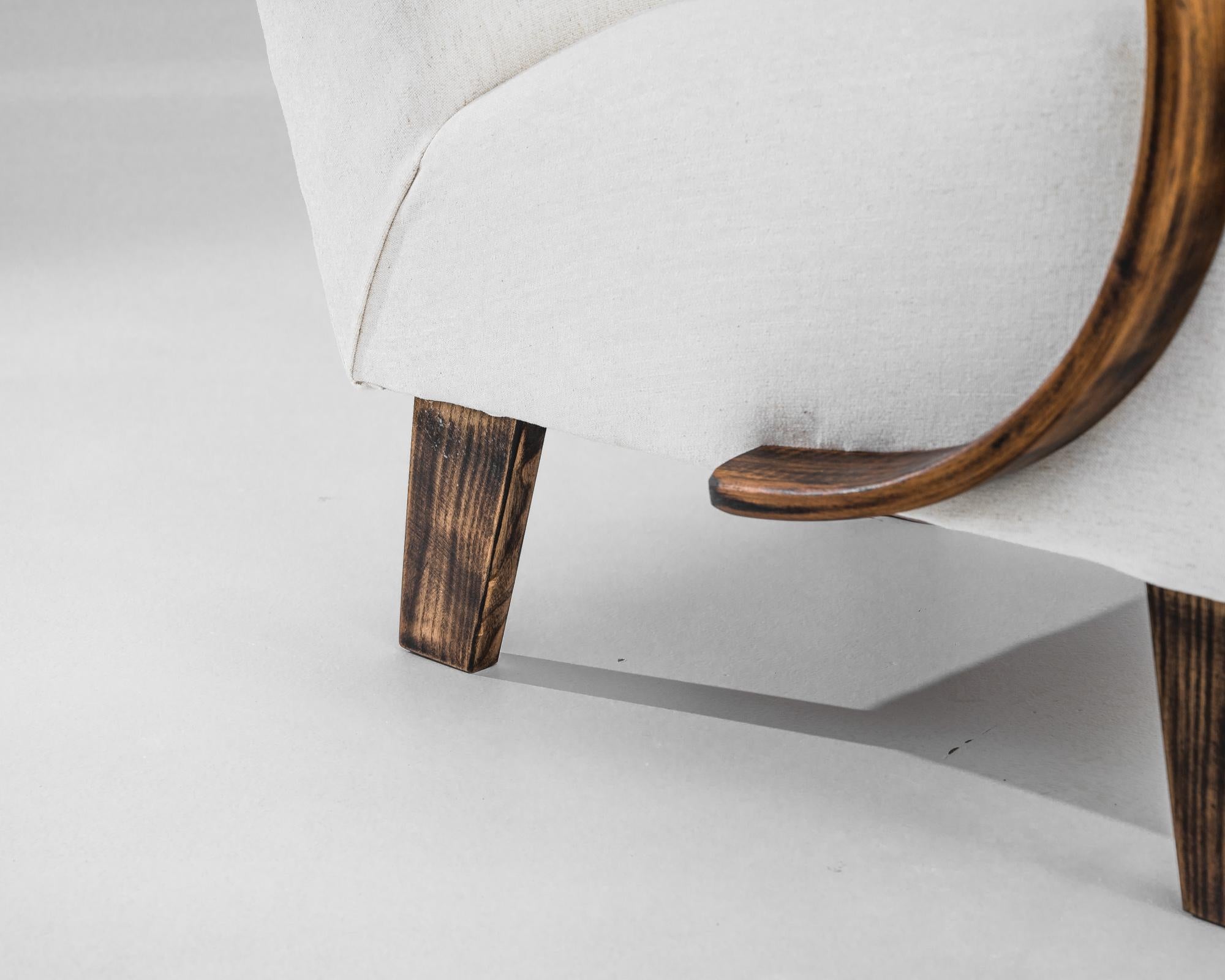 1950s Czech Wooden Armchair by J. Halabala In Good Condition For Sale In High Point, NC