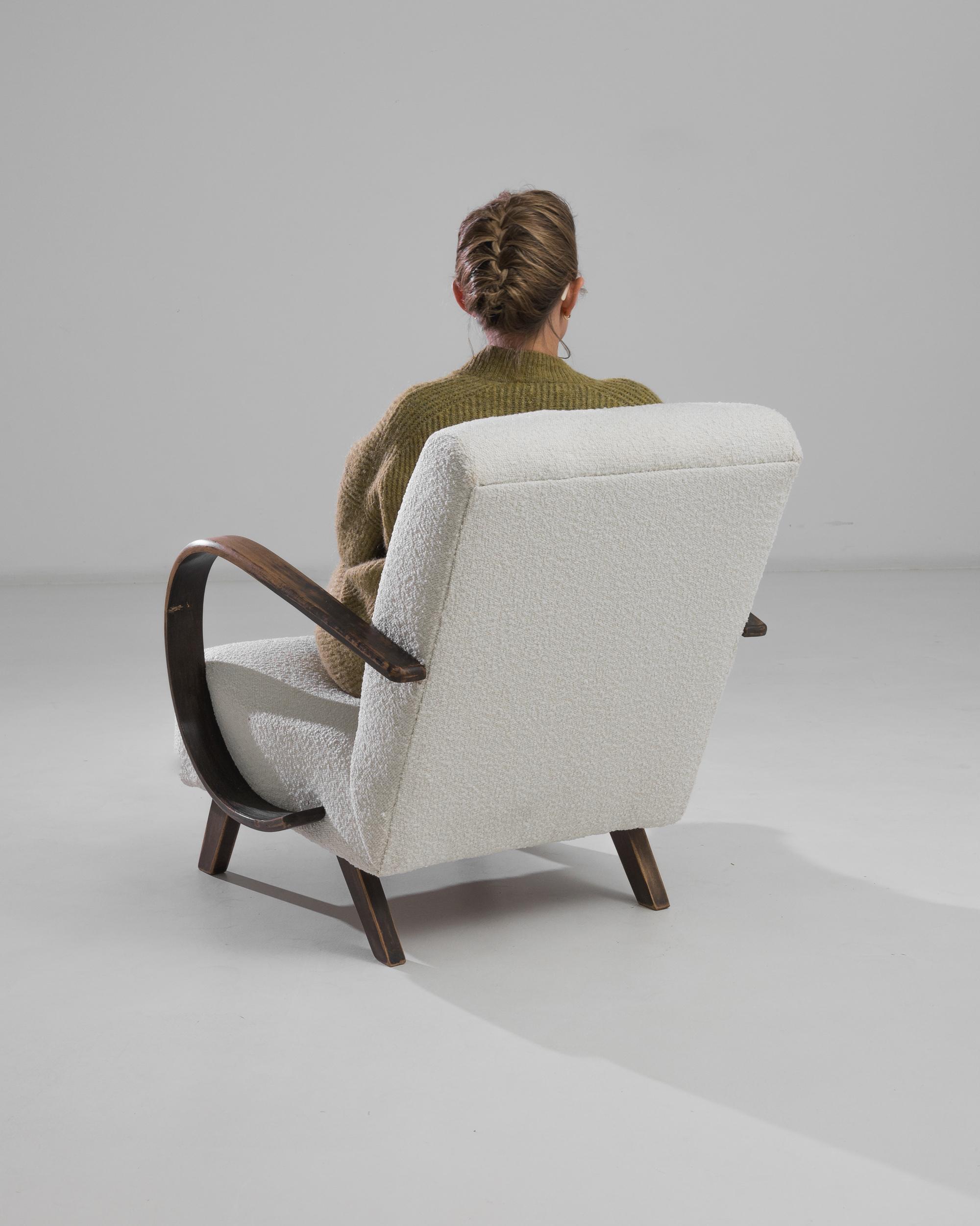 1950s Czech Wooden Armchair by J. Halabala In Good Condition In High Point, NC