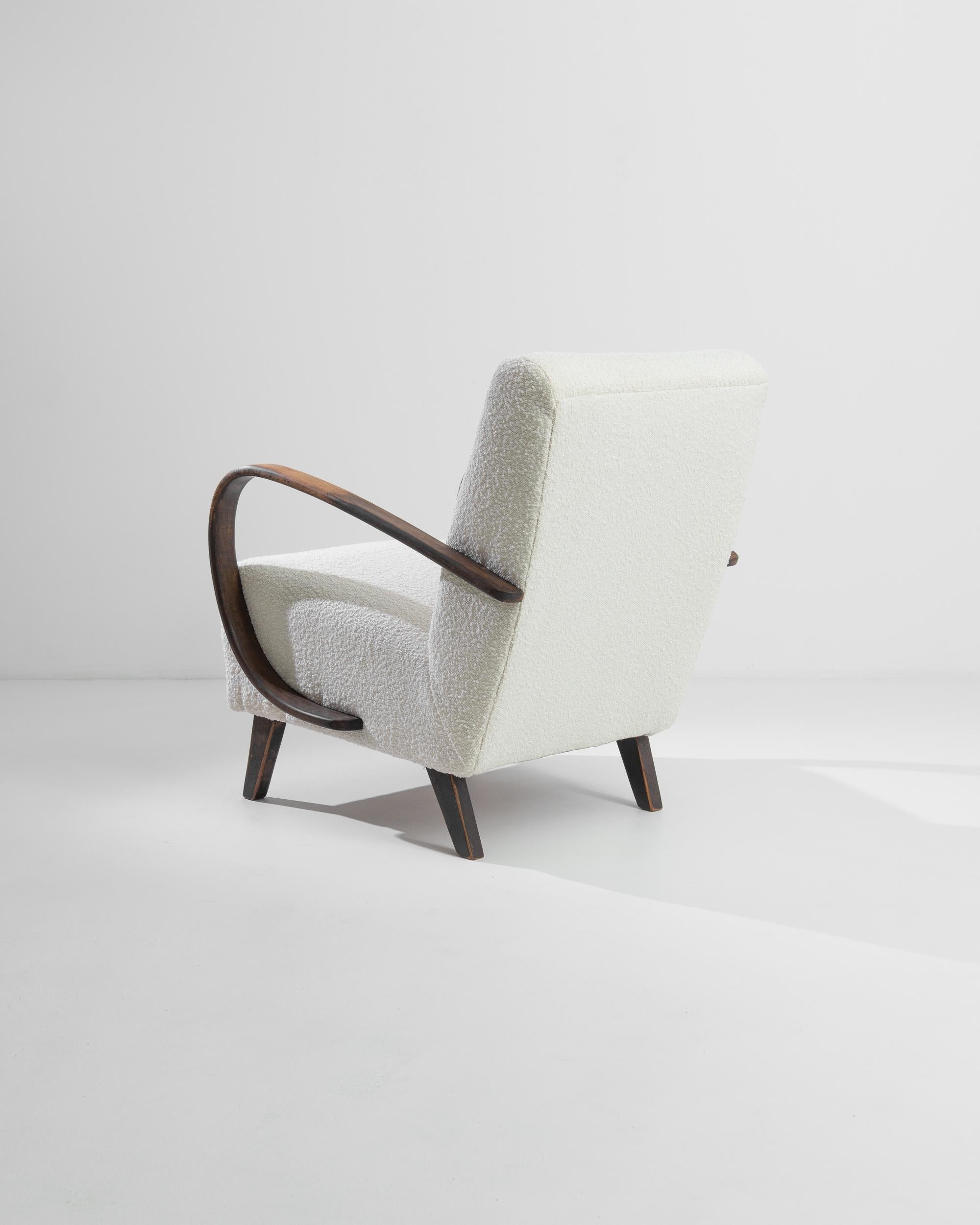 1950s Czech Wooden Armchair by J. Halabala In Good Condition In High Point, NC