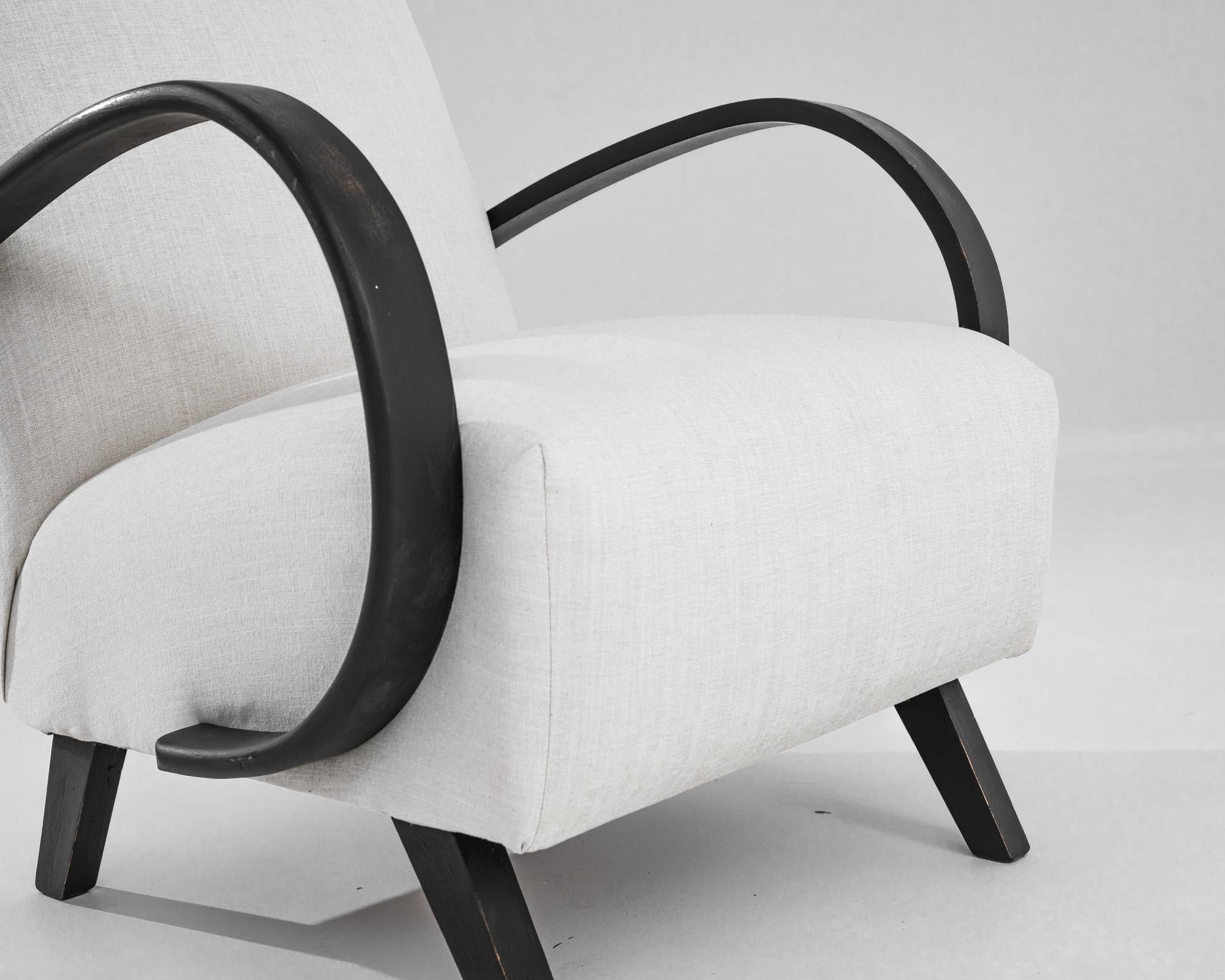20th Century 1950s Czech Wooden Armchair by J. Halabala For Sale