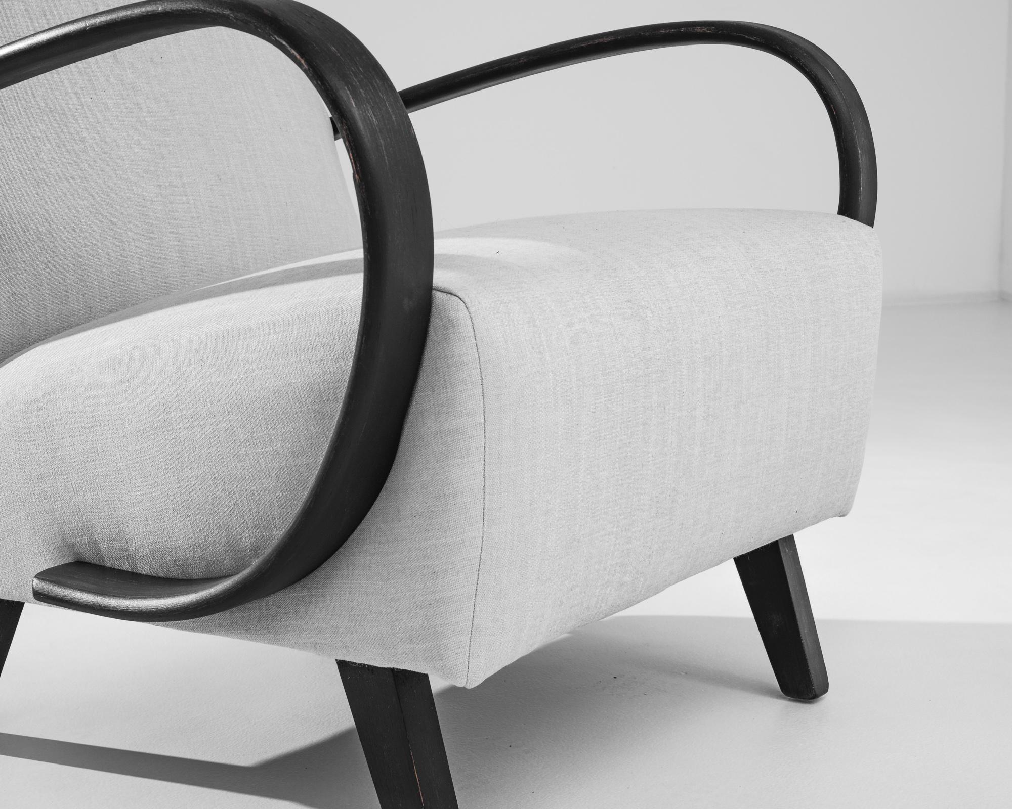 20th Century 1950s Czech Wooden Armchair by J. Halabala For Sale