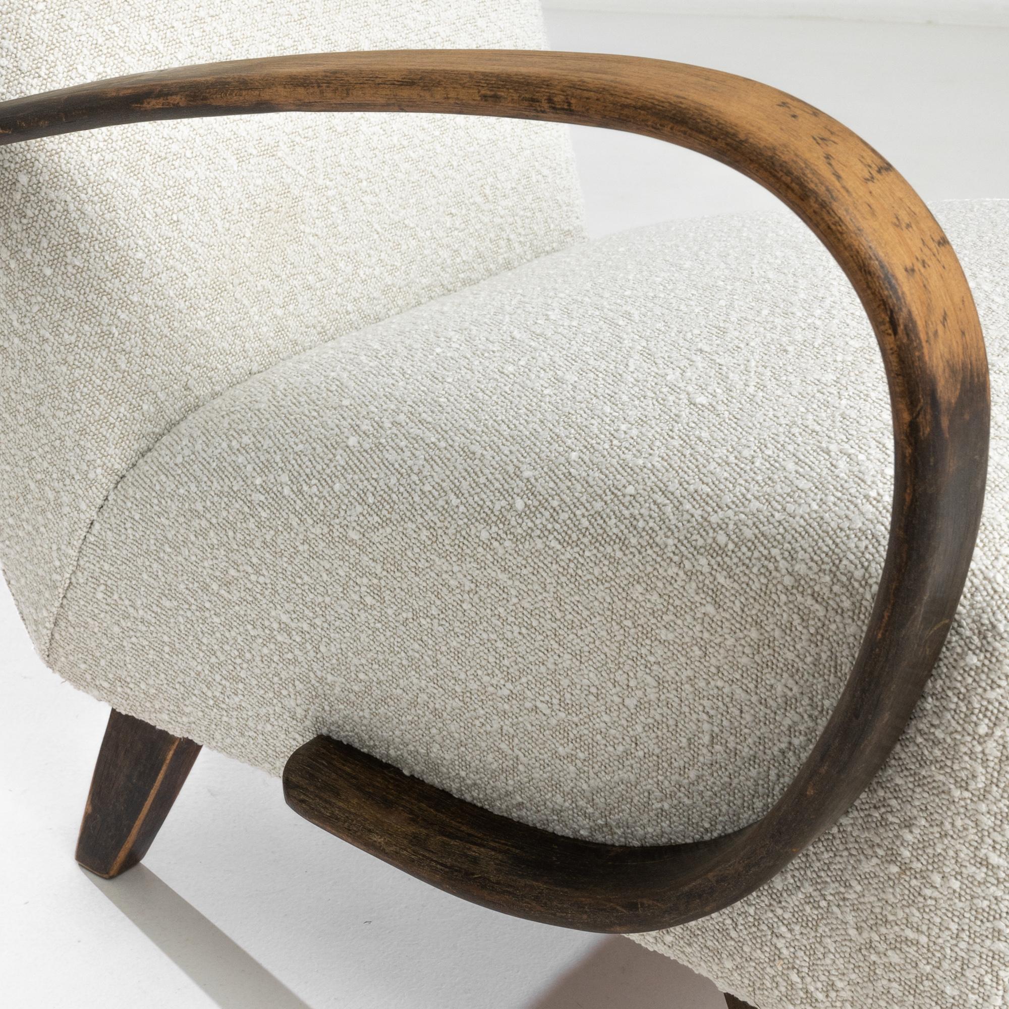 20th Century 1950s Czech Wooden Armchair by J. Halabala For Sale