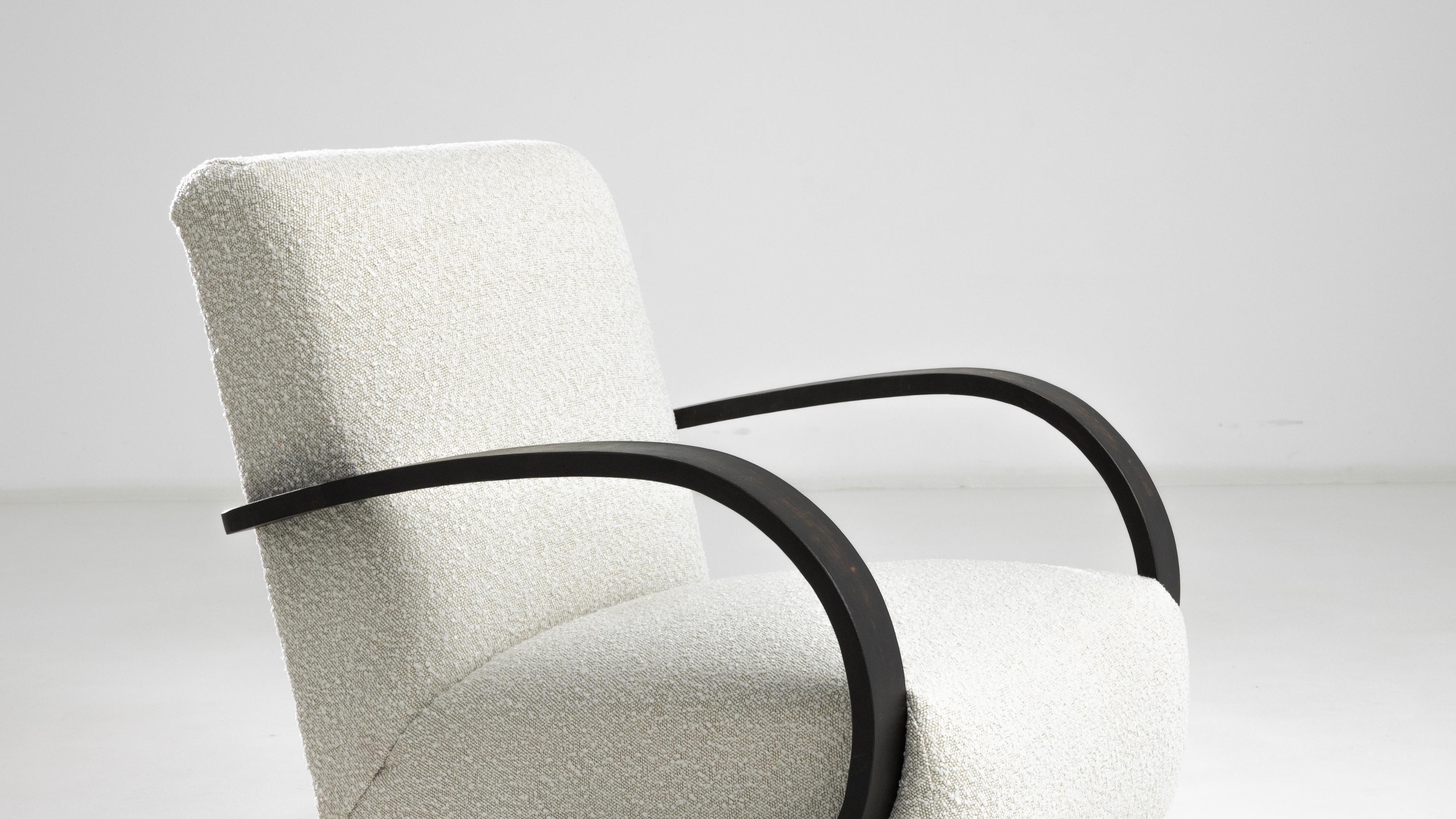 20th Century 1950s Czech Wooden Armchair by J. Halabala For Sale
