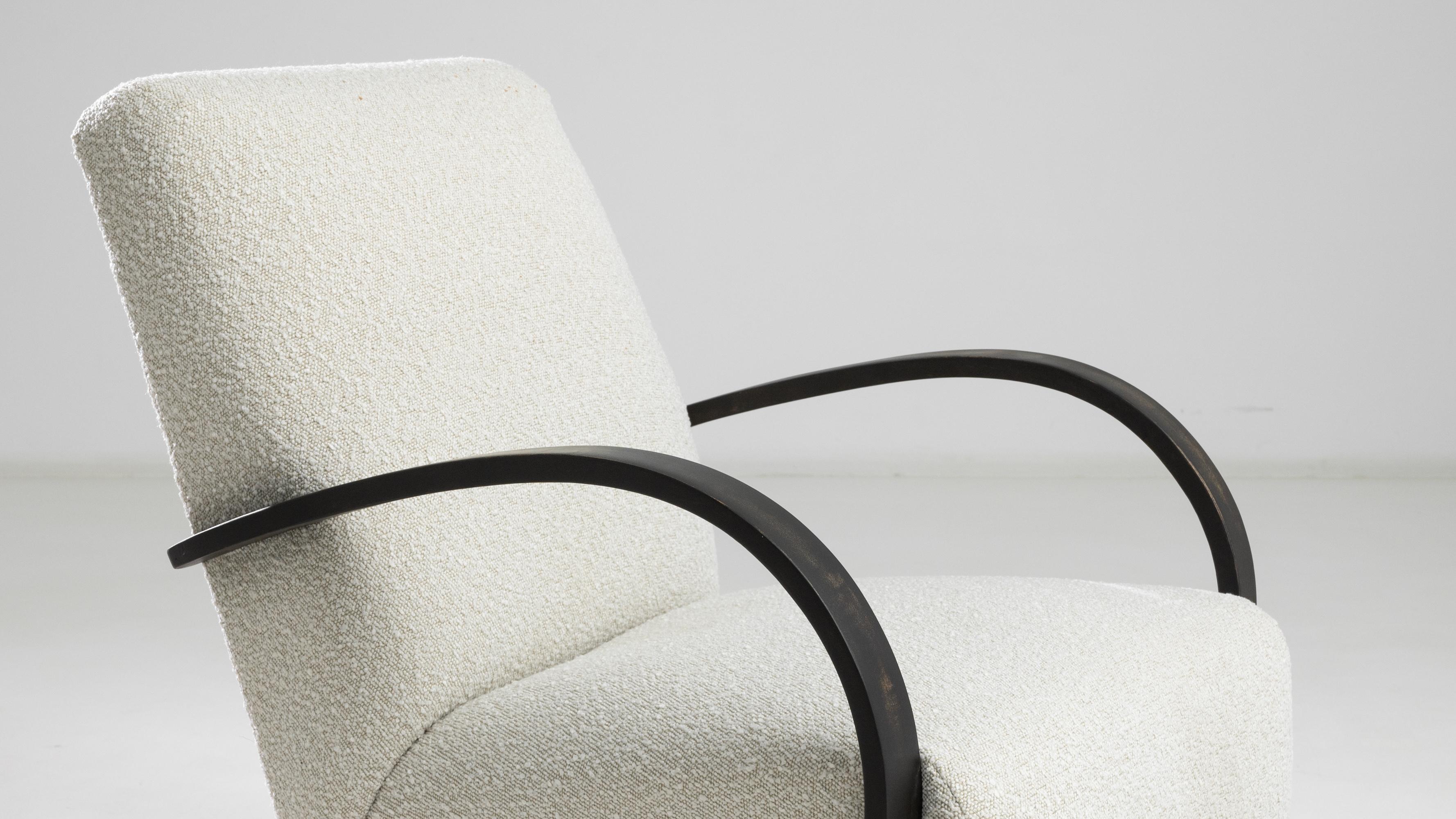 20th Century 1950s Czech Wooden Armchair by J. Halabala For Sale